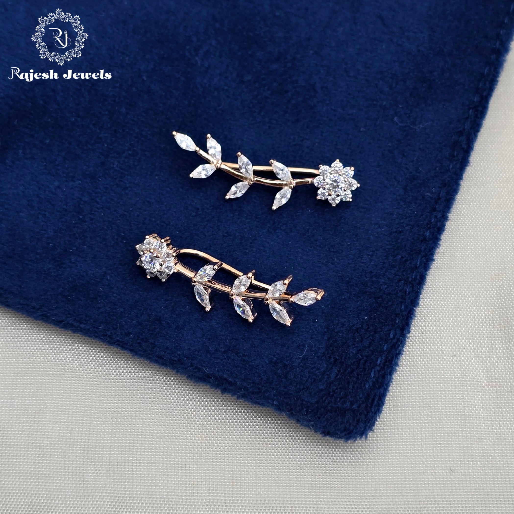 Attractive Cz Bluetooth Rosegold Earrings