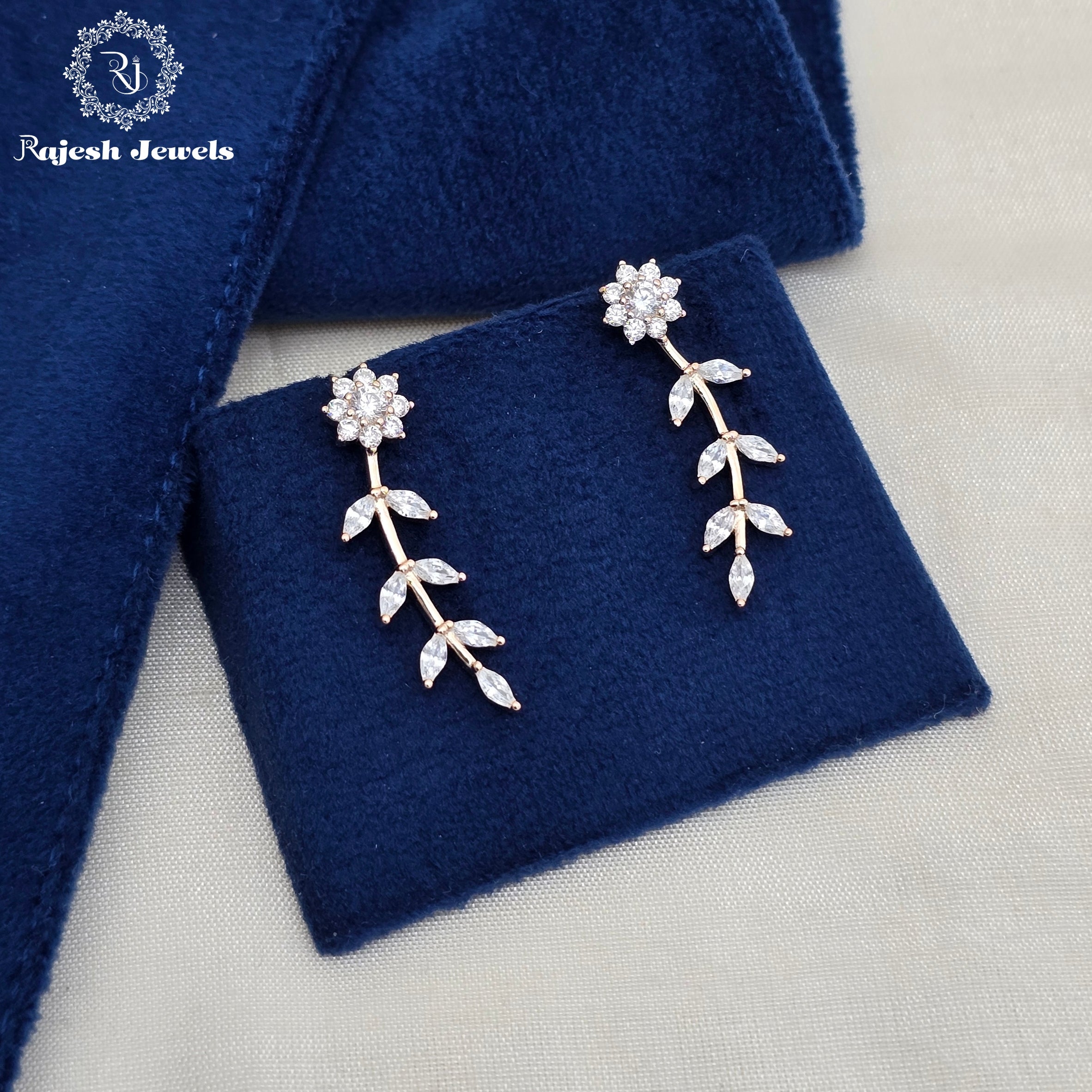 Attractive Cz Bluetooth Rosegold Earrings
