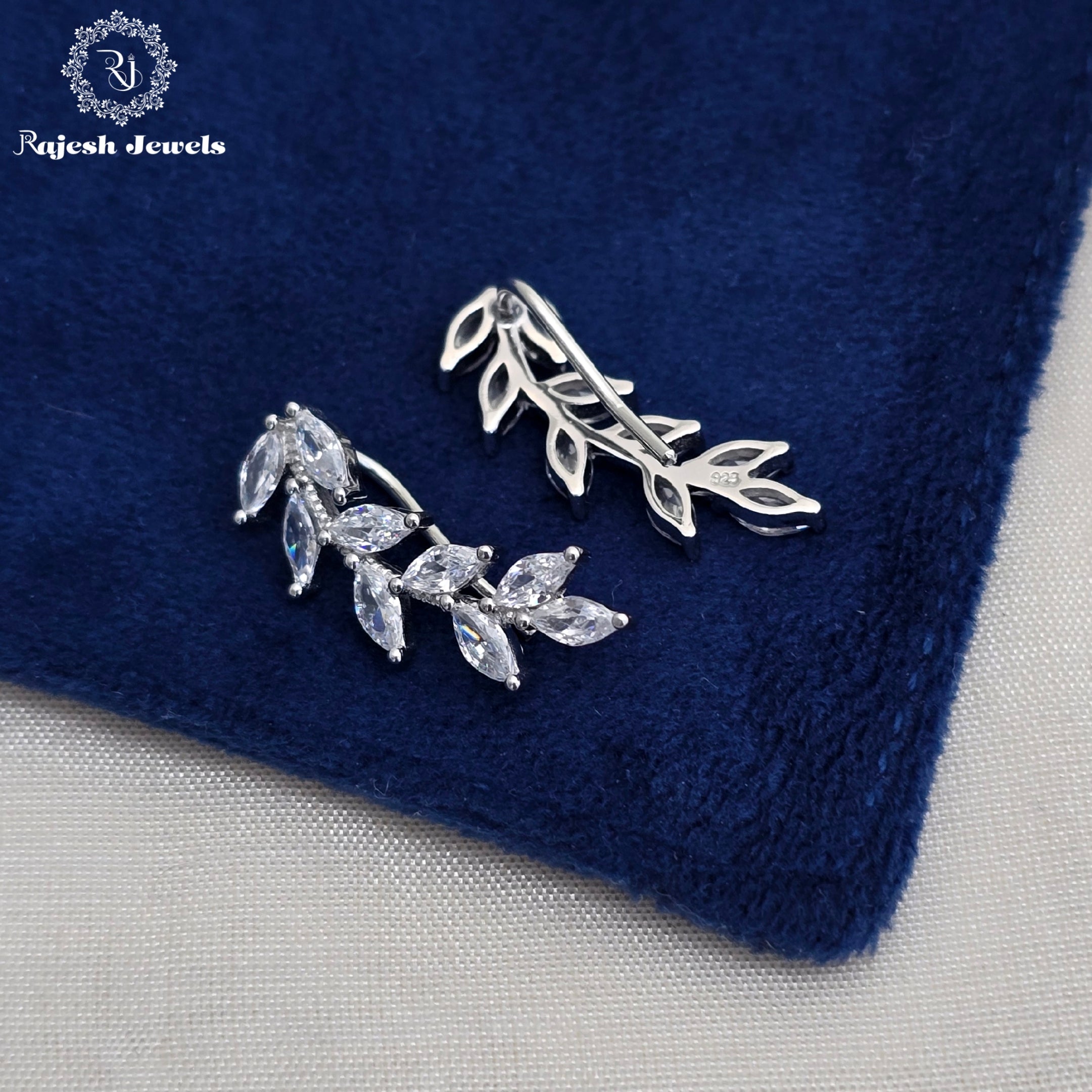 Sparkling Leafy Cz Bluetooth Earrings