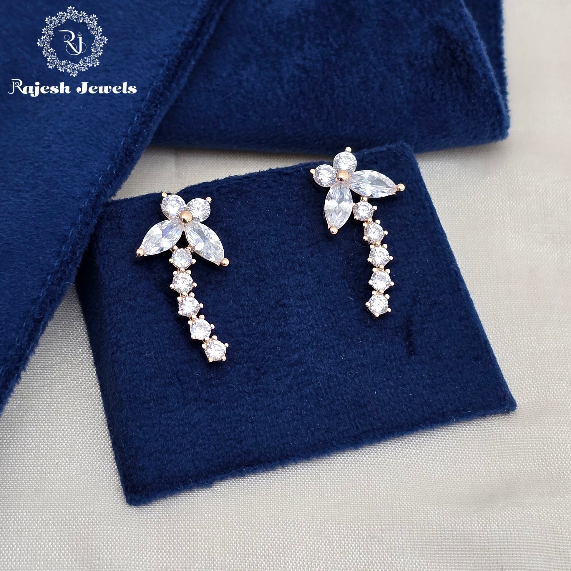 Sparkling Cz Rosegold Bluetooth Earrings