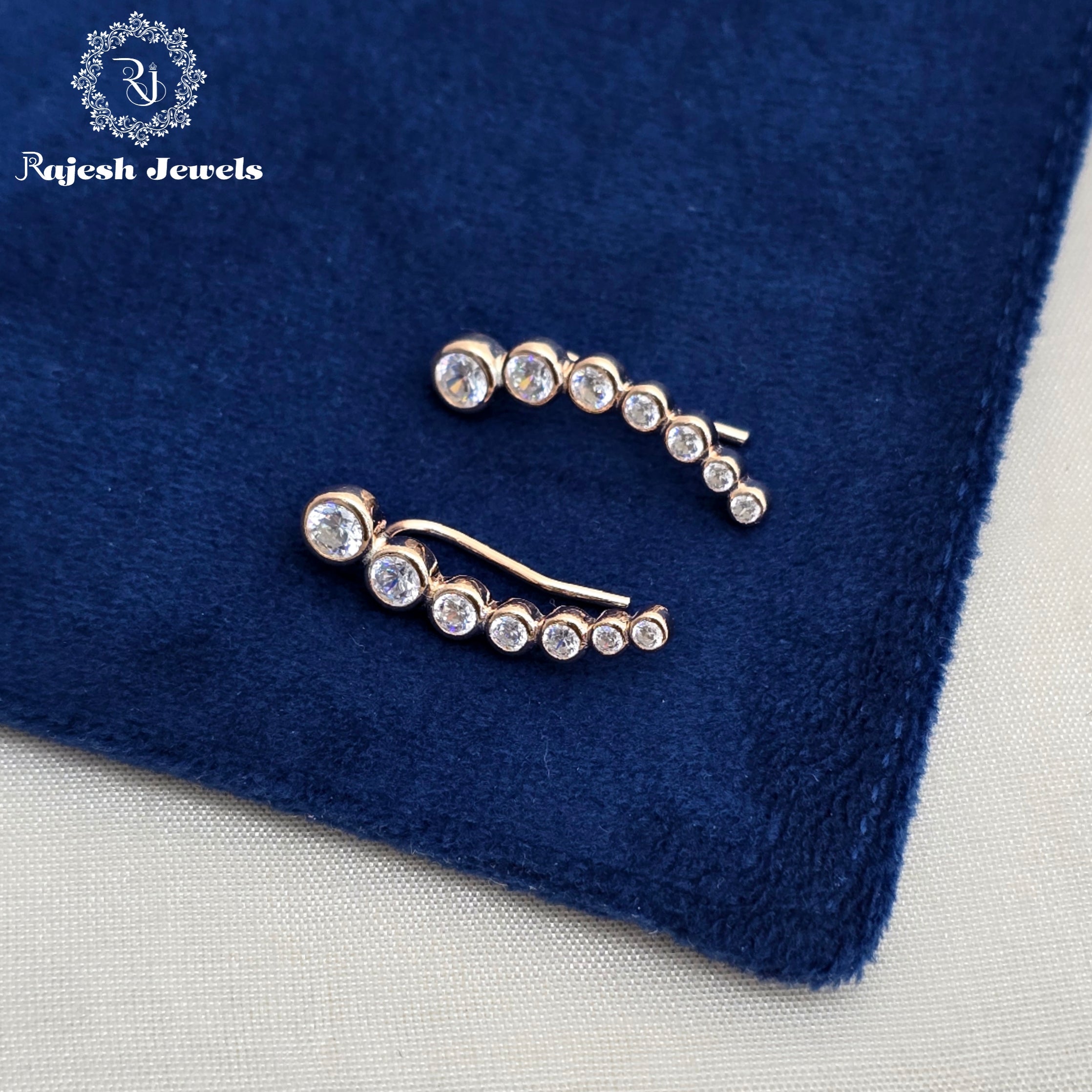 Mesmerizing Cz Bluetooth Rosegold Earrings