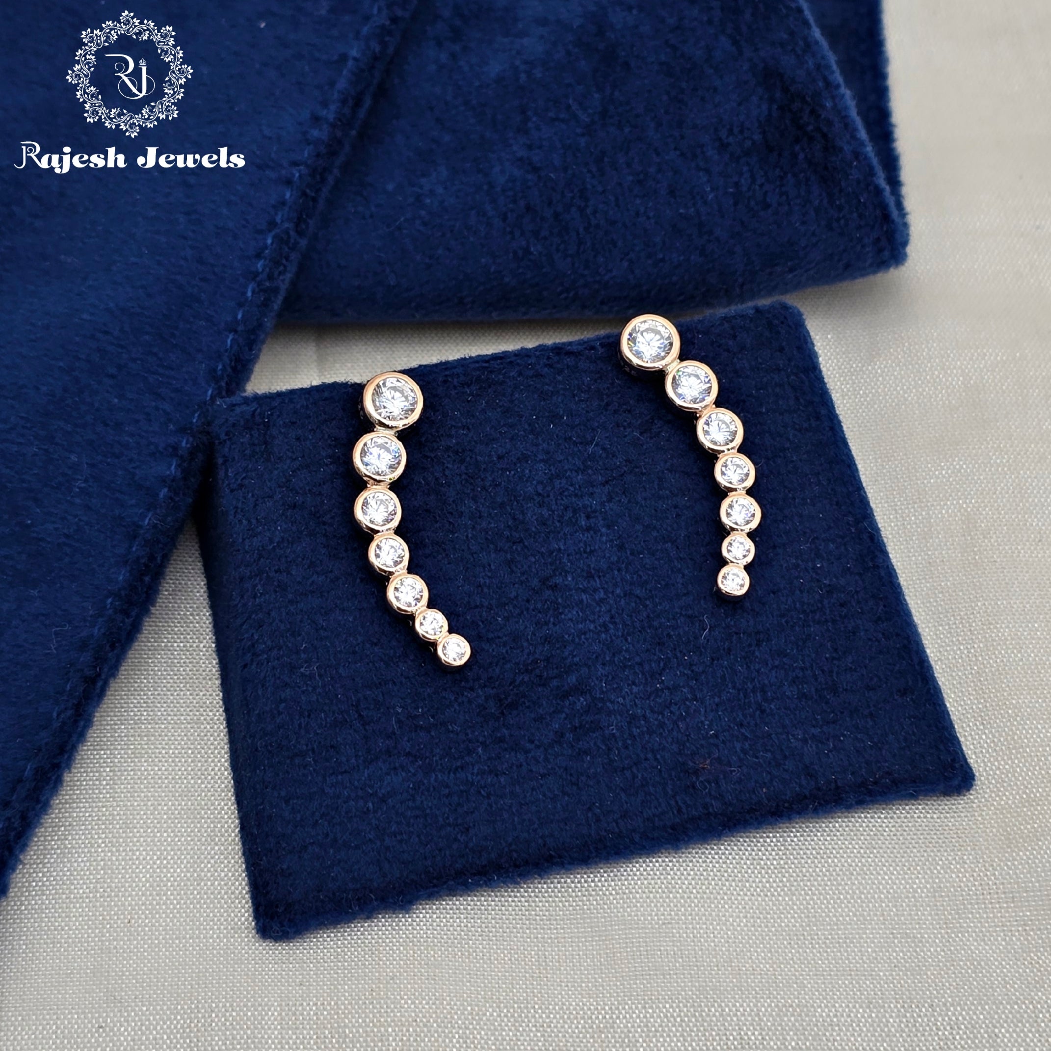 Mesmerizing Cz Bluetooth Rosegold Earrings