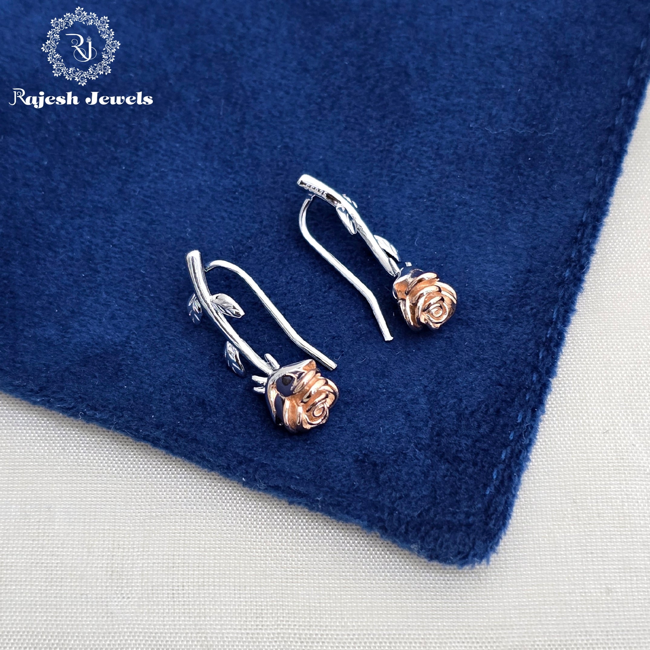 Rose Design Dual Tone Bluetooth Earrings