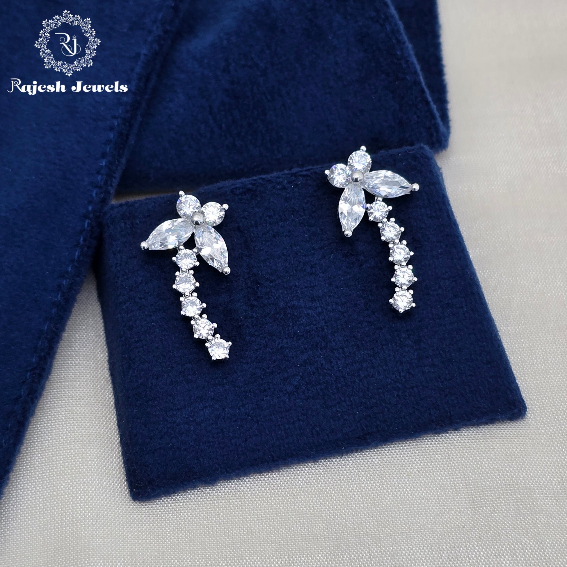 Butterfly Cz Rodhium Finish Bluetooth Earrings