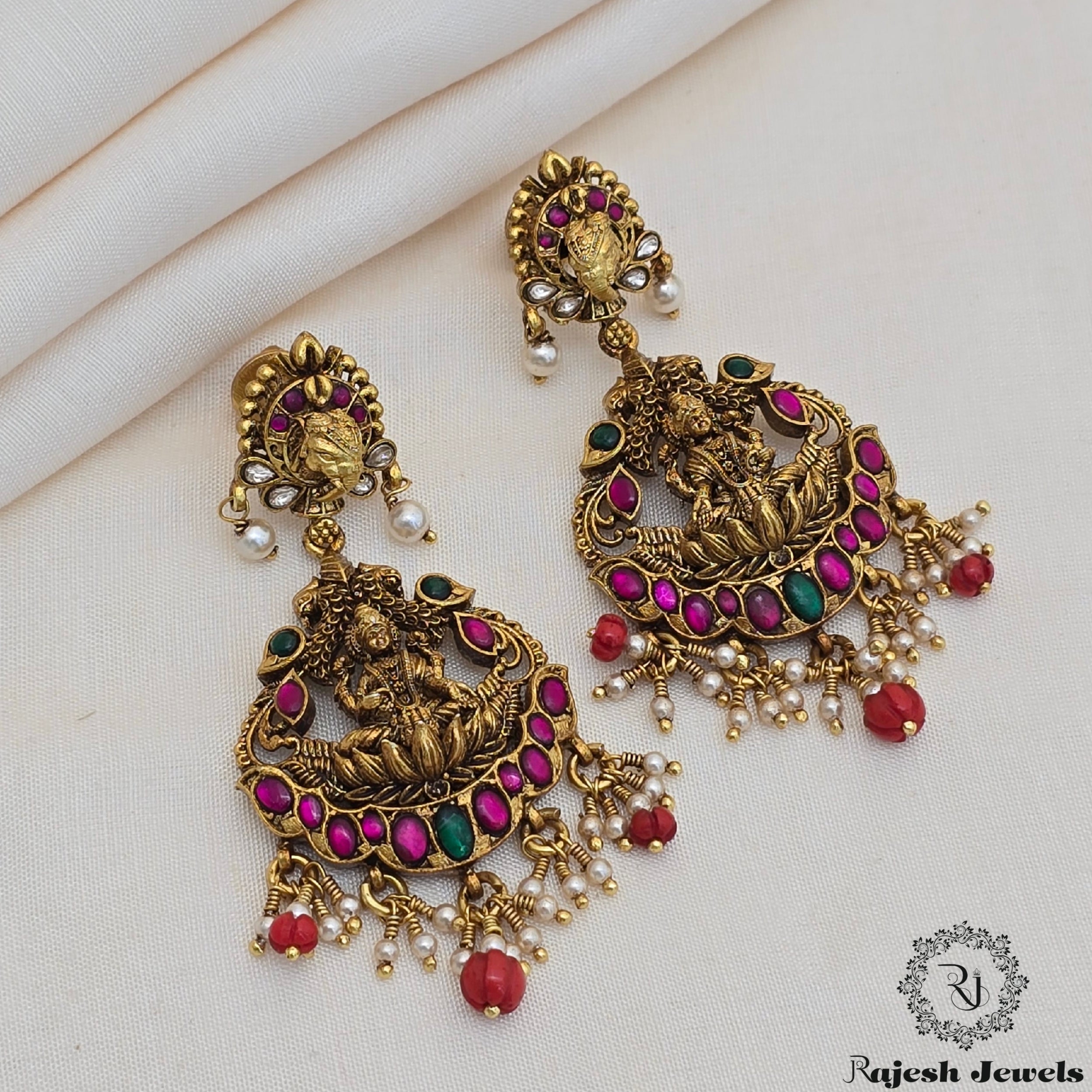 Lakshmi 3D Finish Antique Finish Earrings