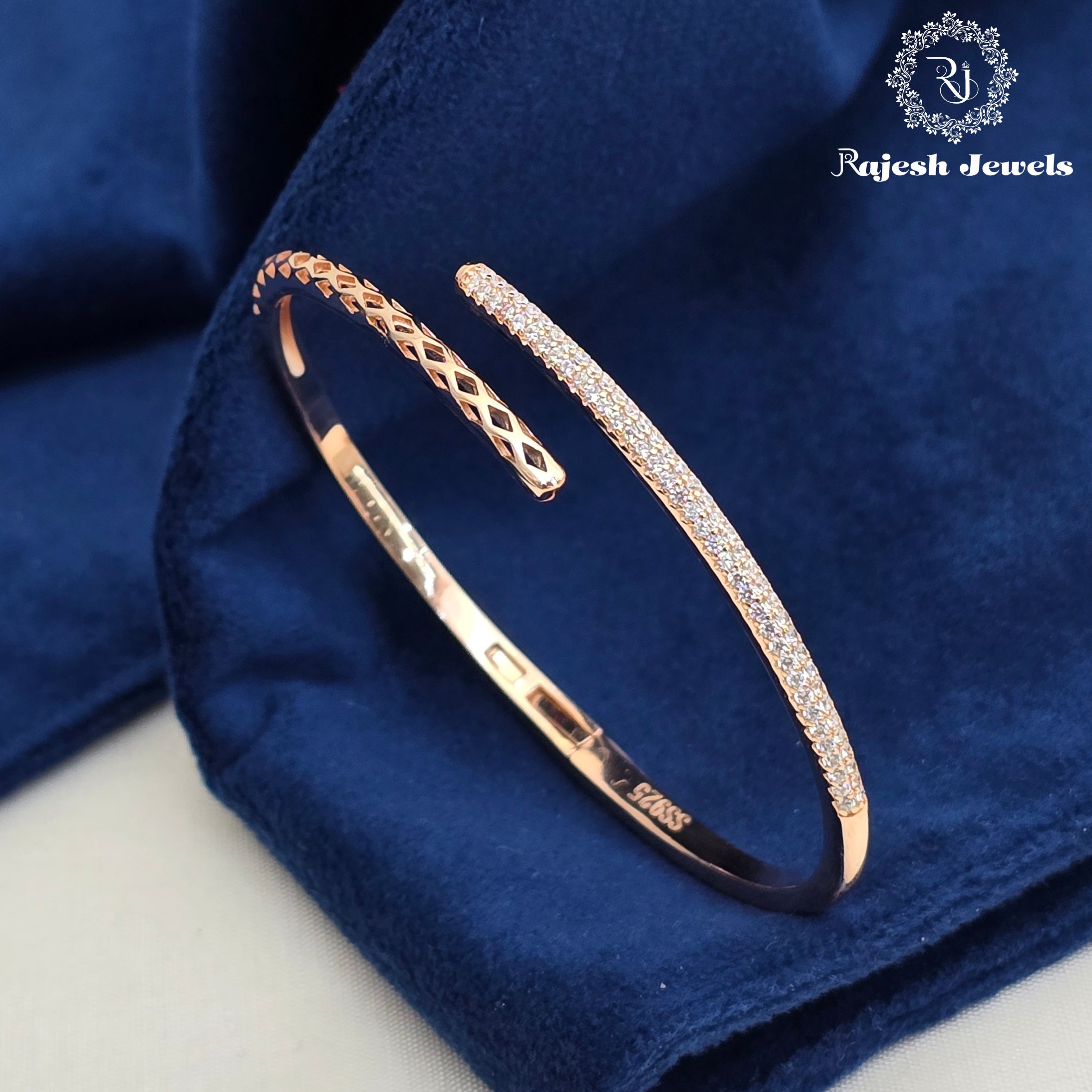 Outstanding Cz Rosegold Hand Kada