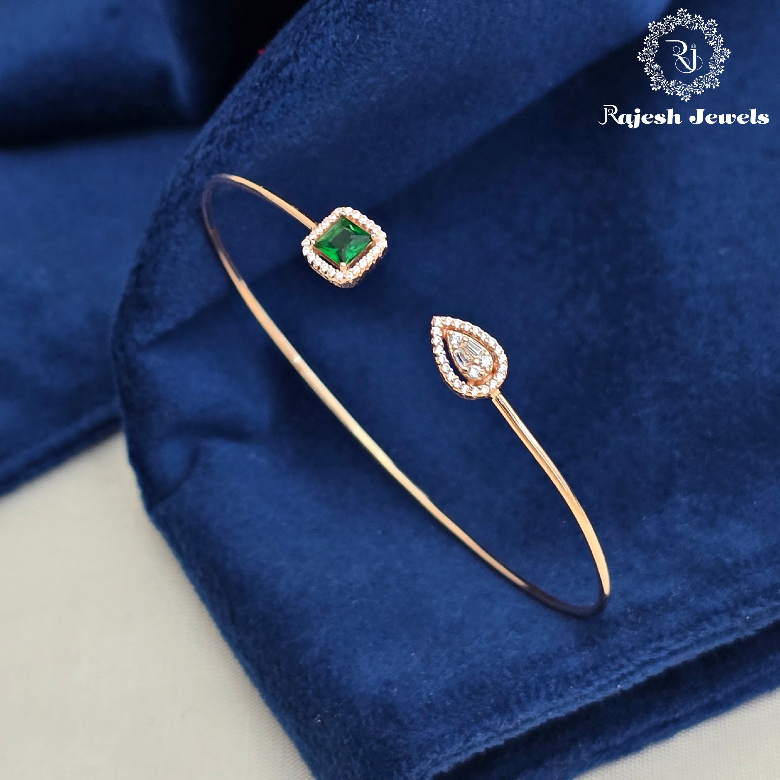 Appealing Cz Rosegold Sleek Flexi Hand Kada