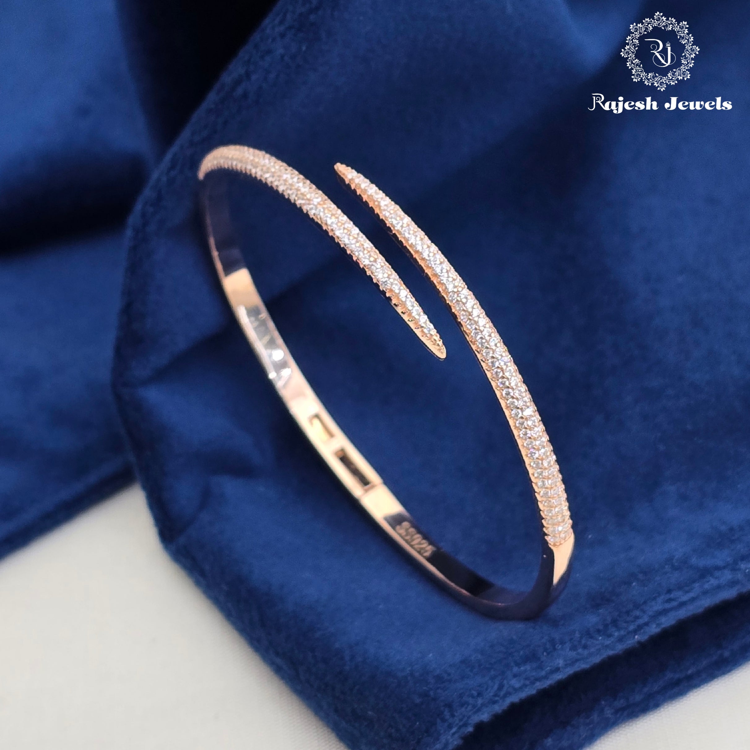Magical Cz Rosegold Hand Kada