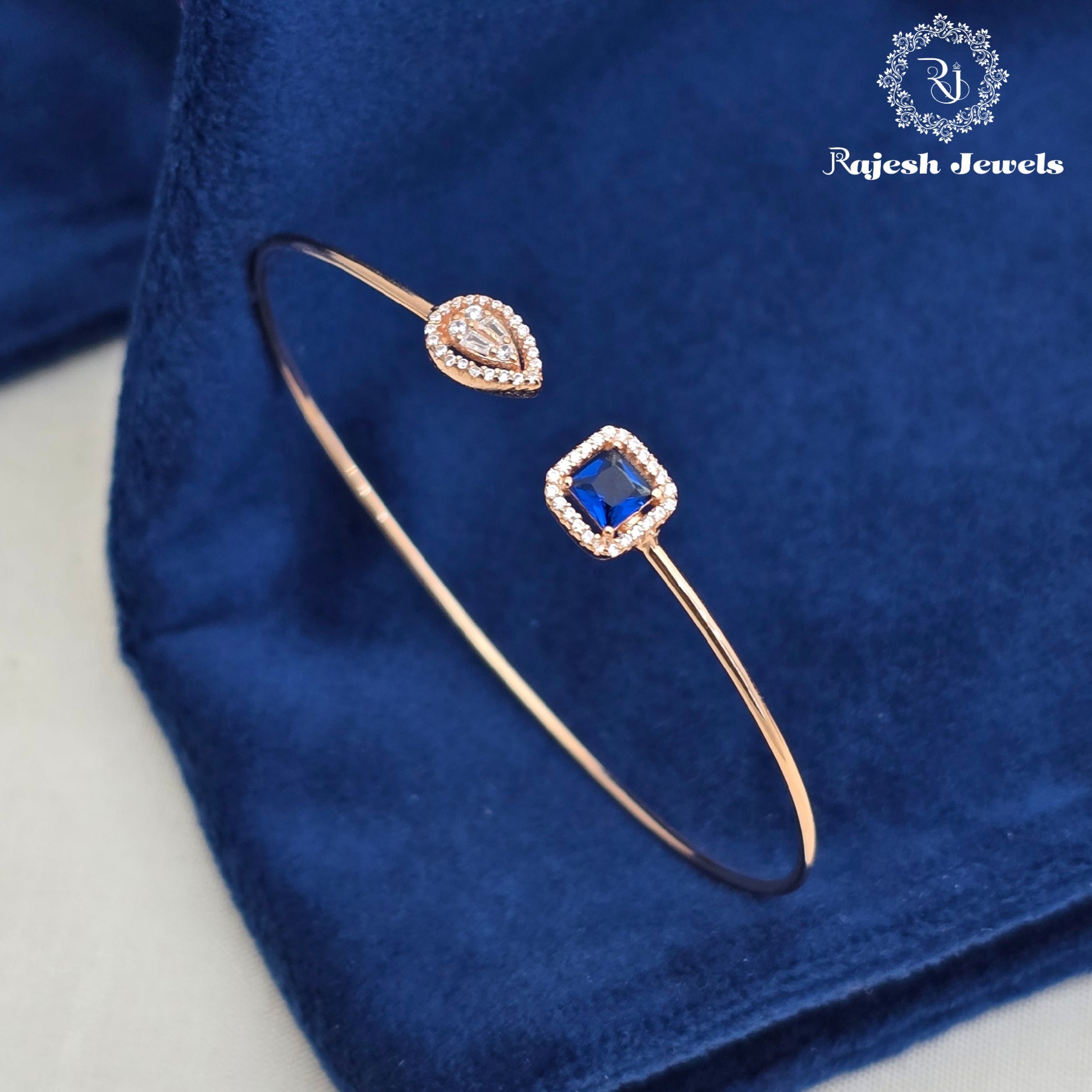 Luxurious Cz Rosegold Hand Kada