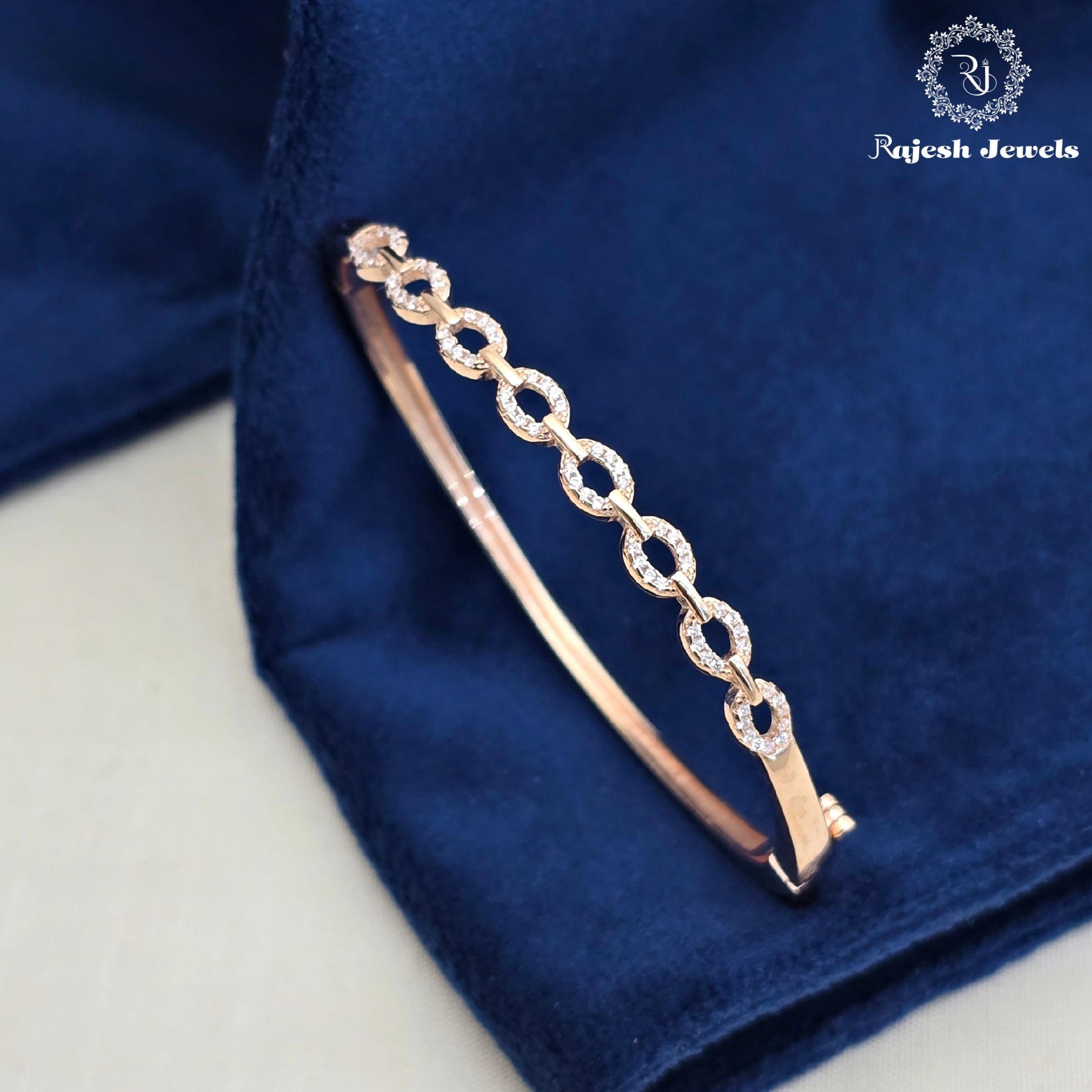 Exquisite Cz Rosegold Hand Kada