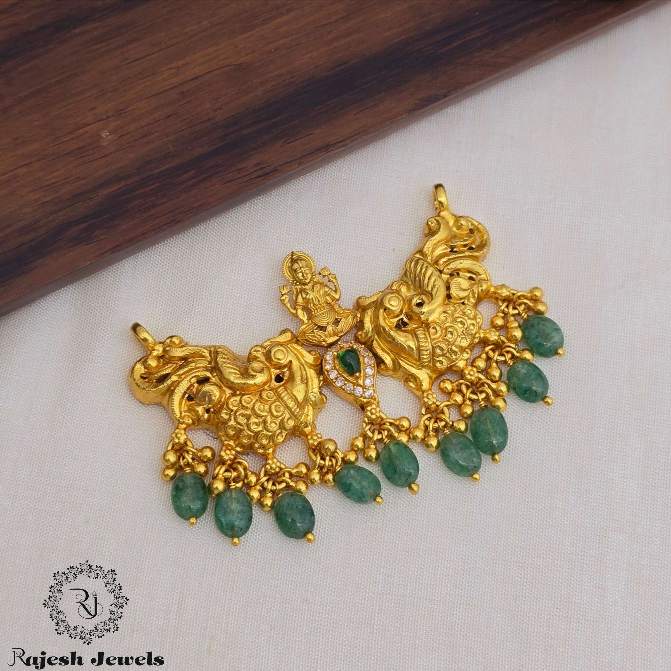 Dhana Lakshmi Green Beads Pendant