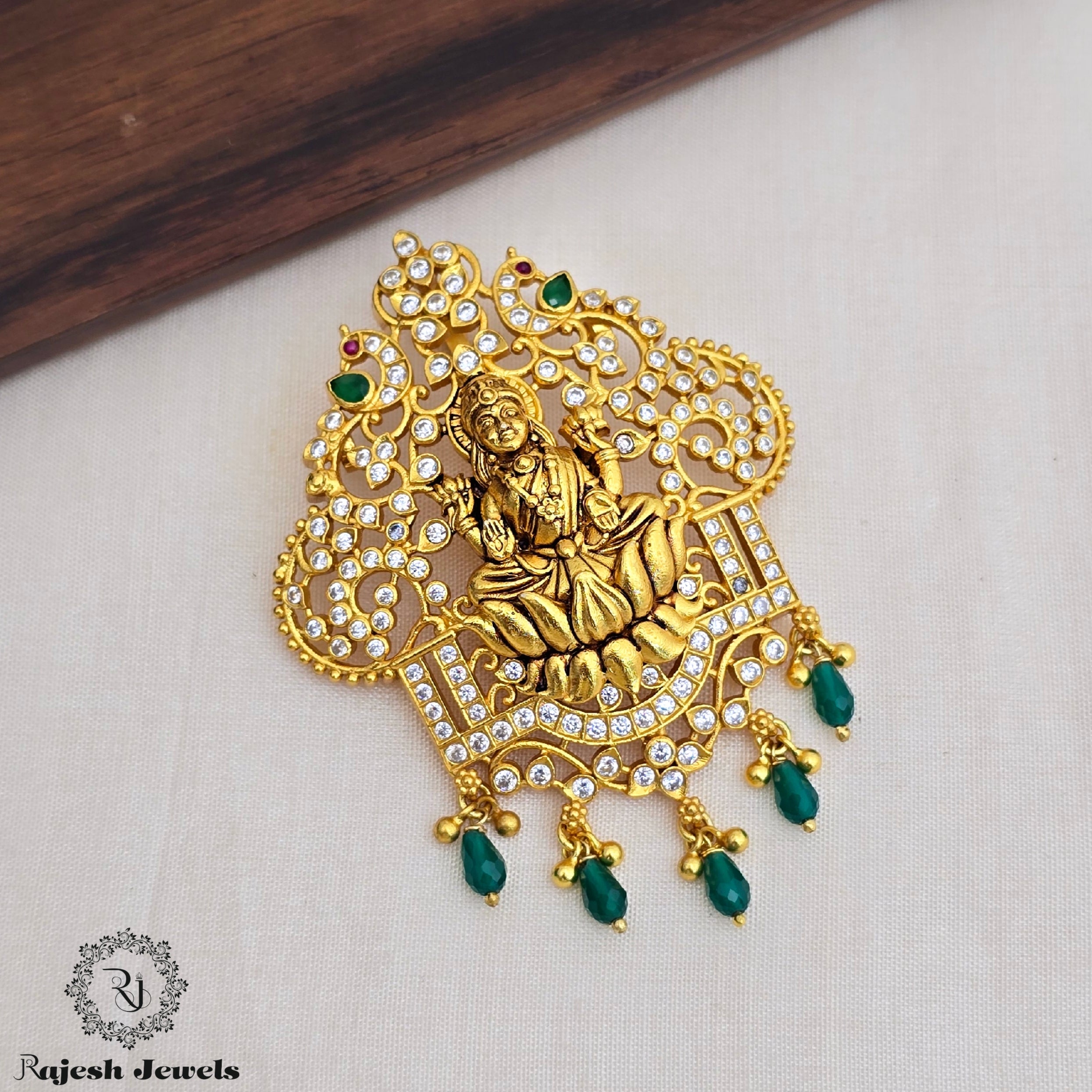 3D Finish Lakshmi Cz Pendant