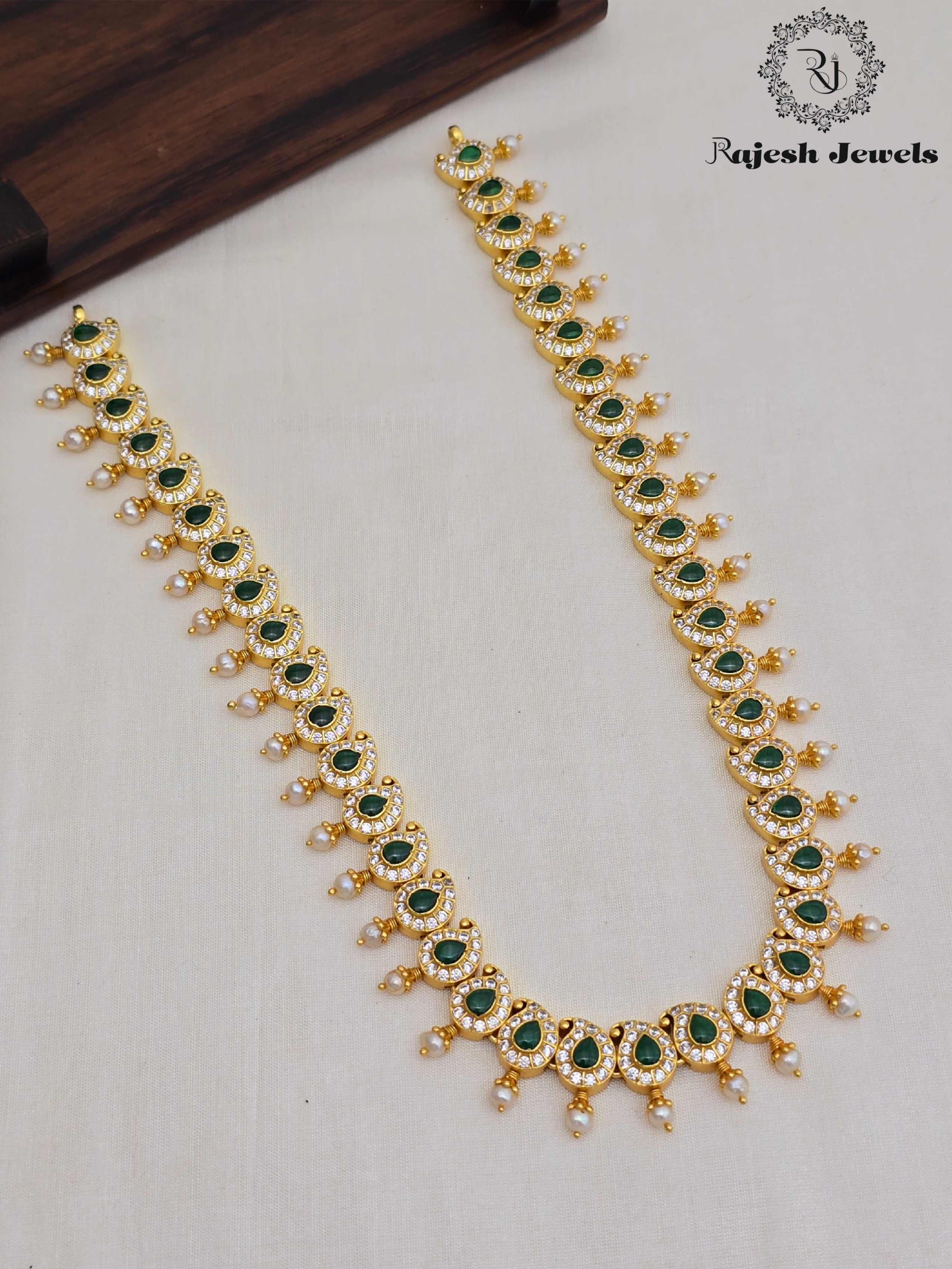 Sparkling Mango Silver Gold Plated Long Haram