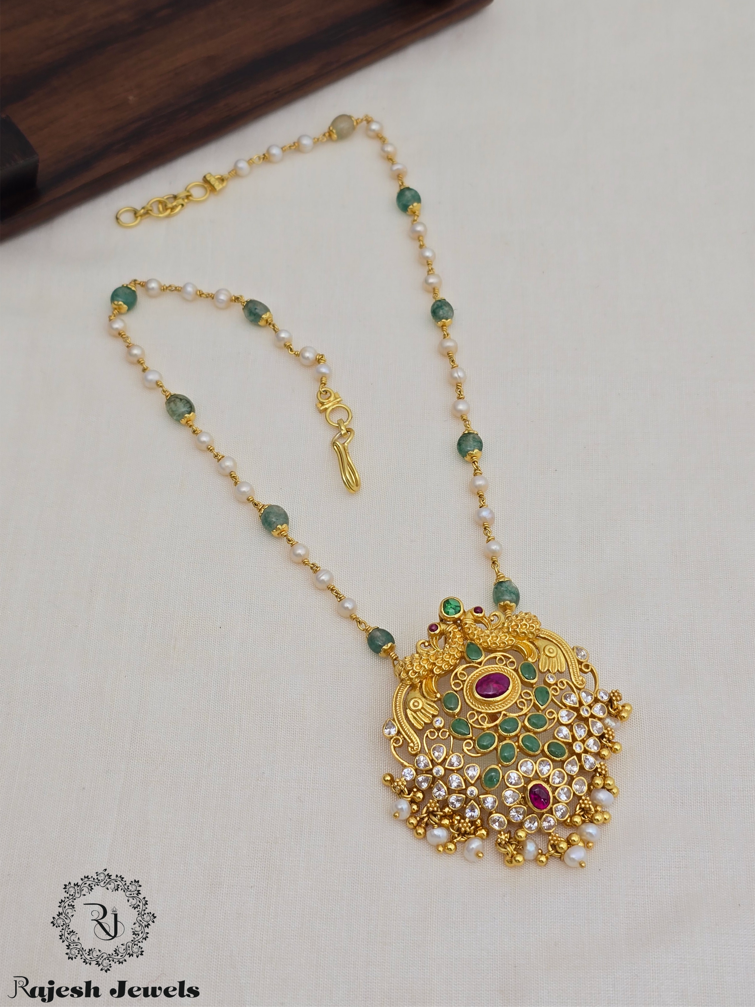 Graceful Peacock Silver Gold Plated Necklace