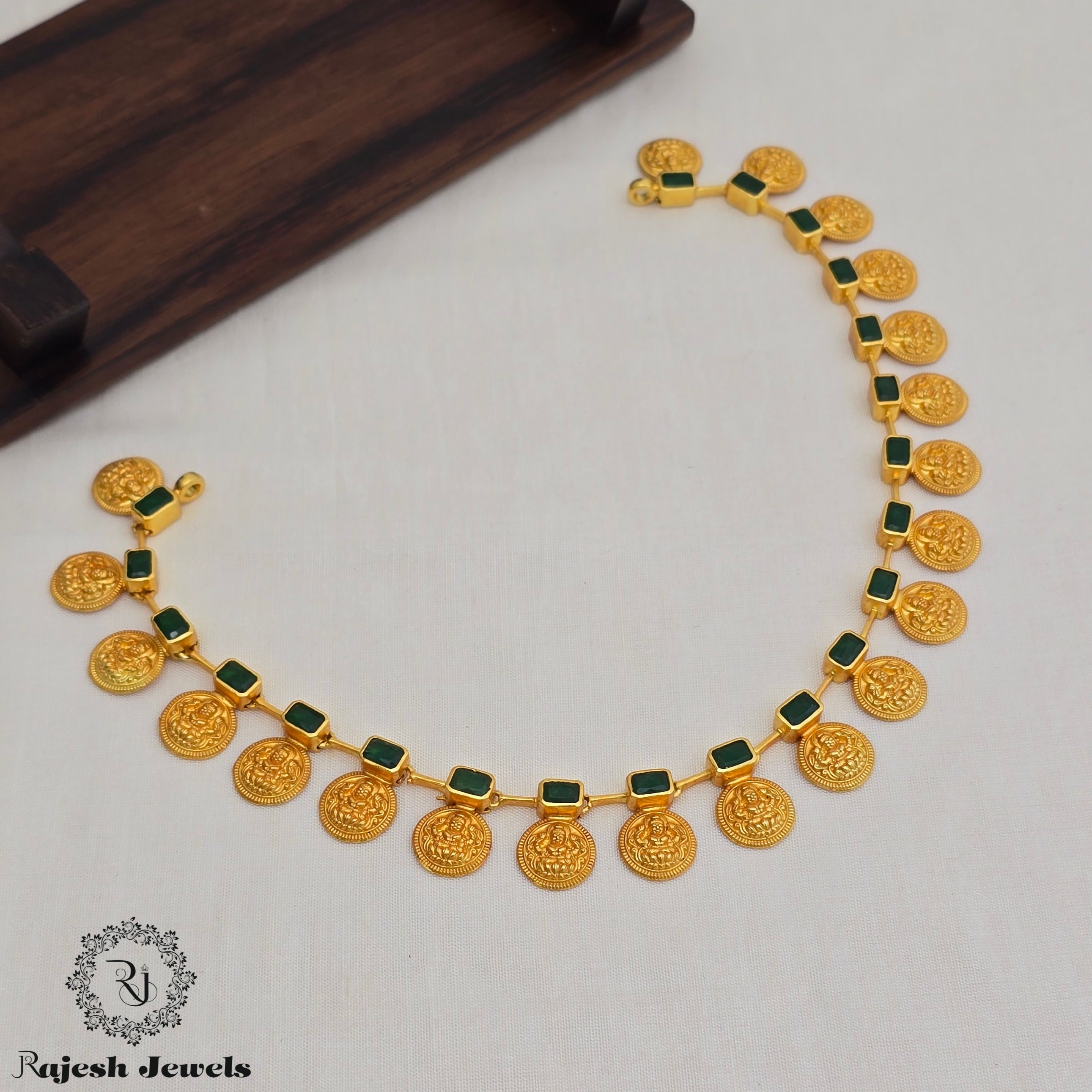 Lakshmi Kasu Design Silver Gold Polished Necklace