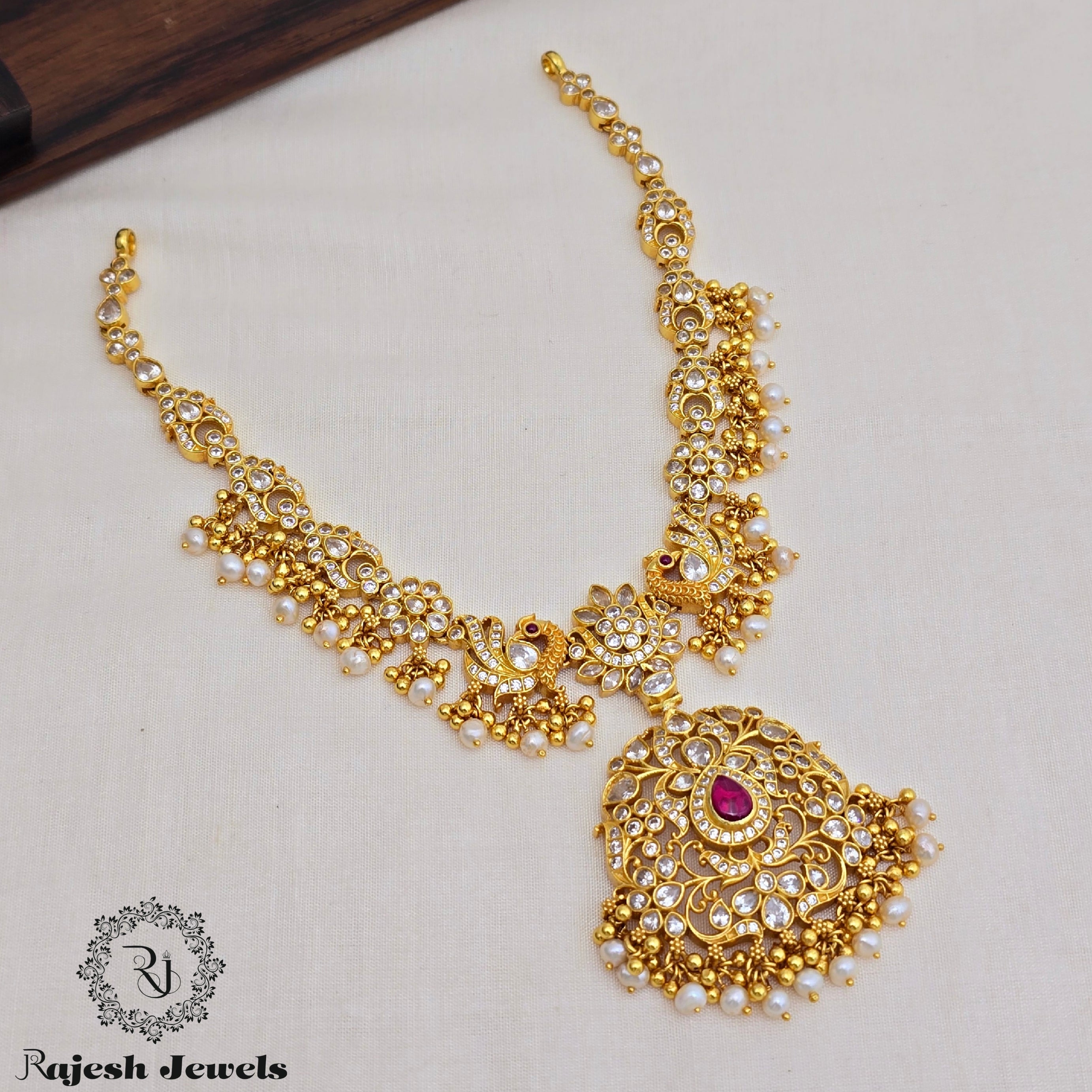 Mind Blowing Cz Silver Gold Plated Necklace
