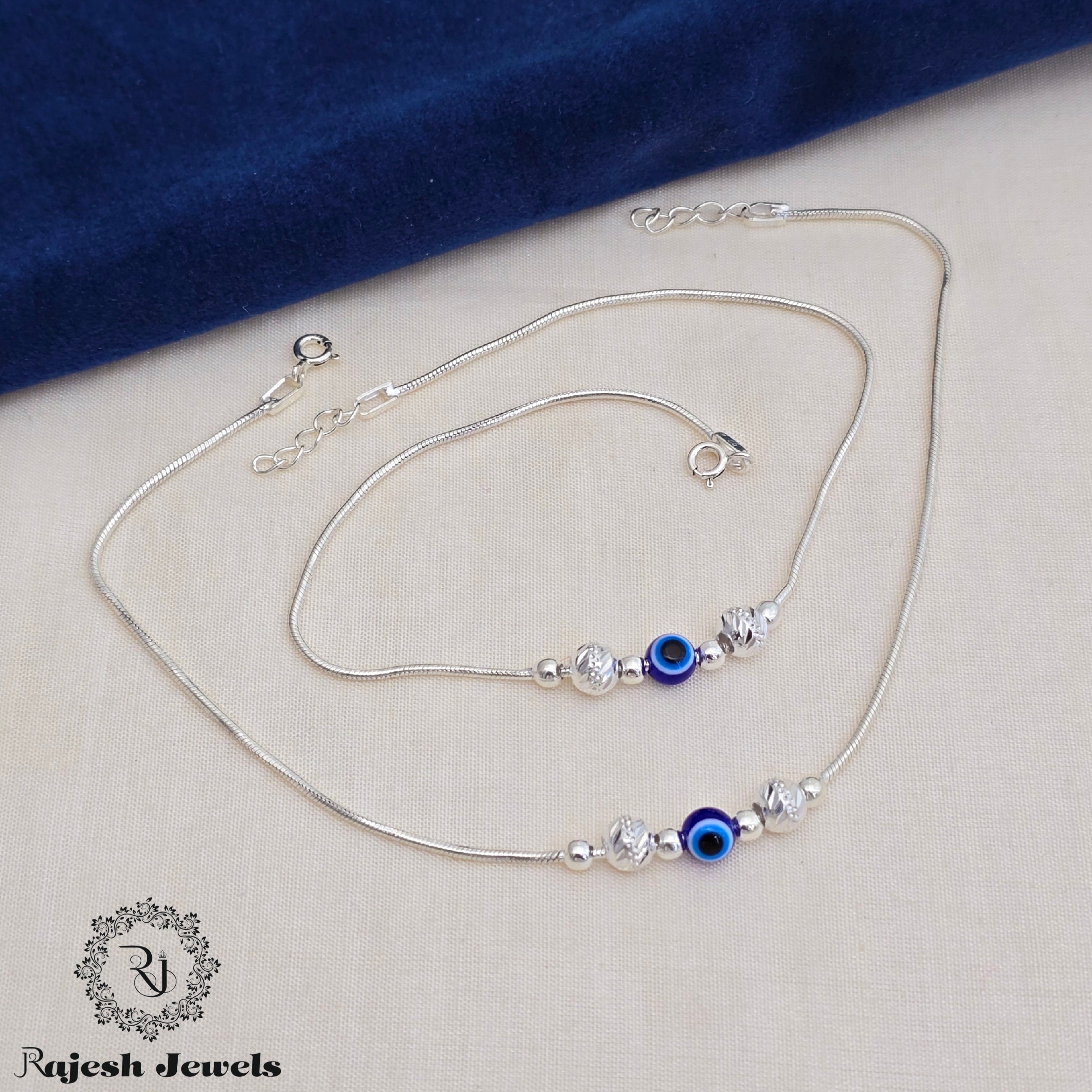 Exquisite Evil Eye Silver Anklet