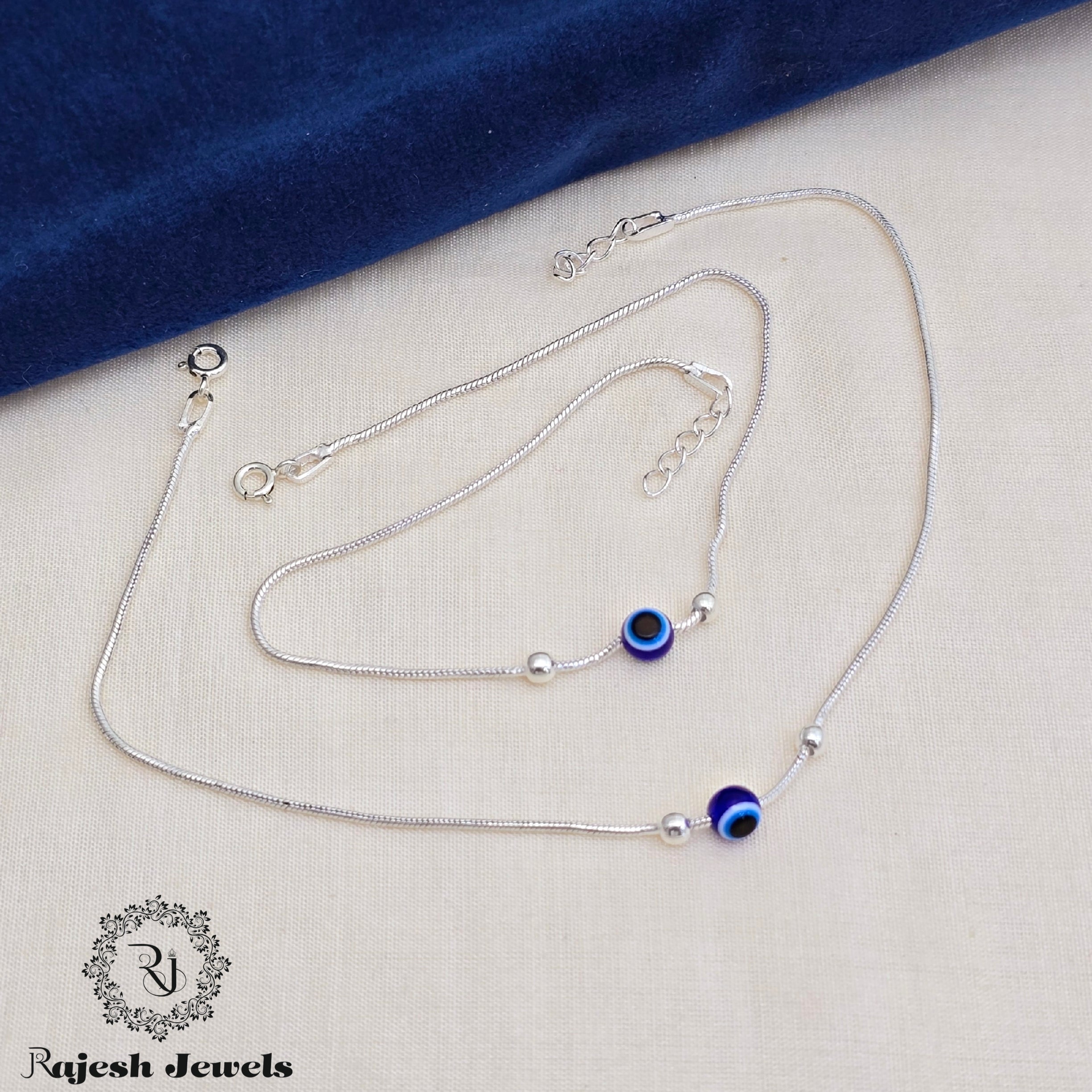 Authentic Evil Eye Silver Anklet