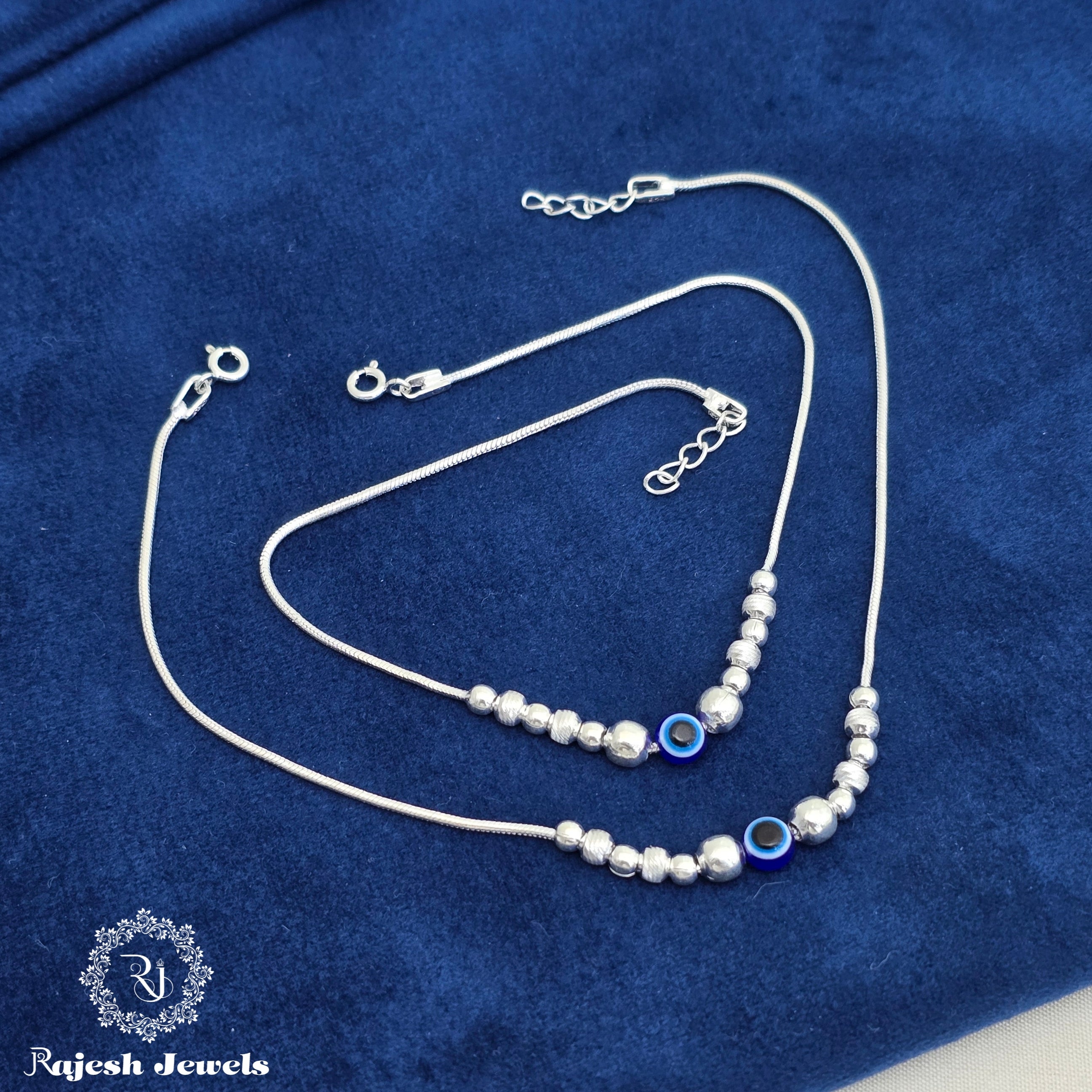 Engaging Evil Eye Silver Anklet