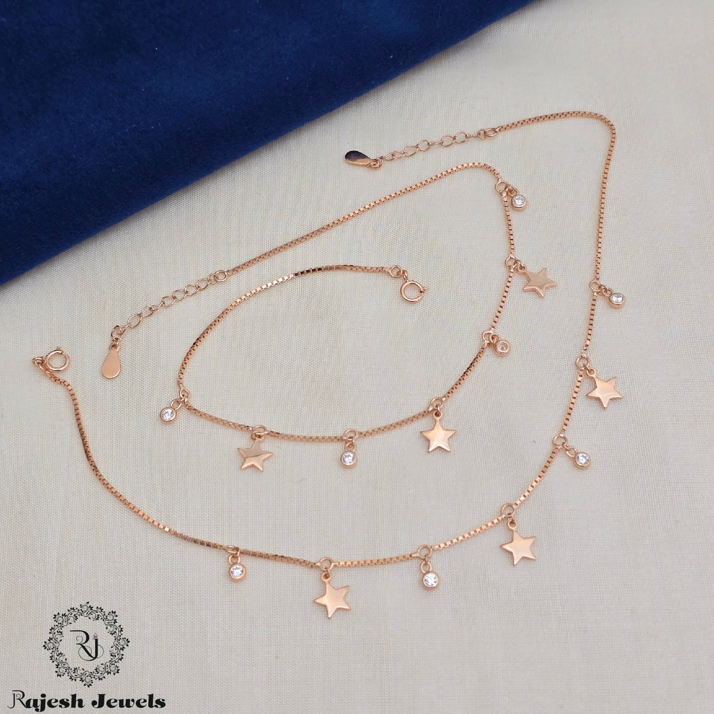 Classy Twinkle Star's Rosegold Finish Anklets