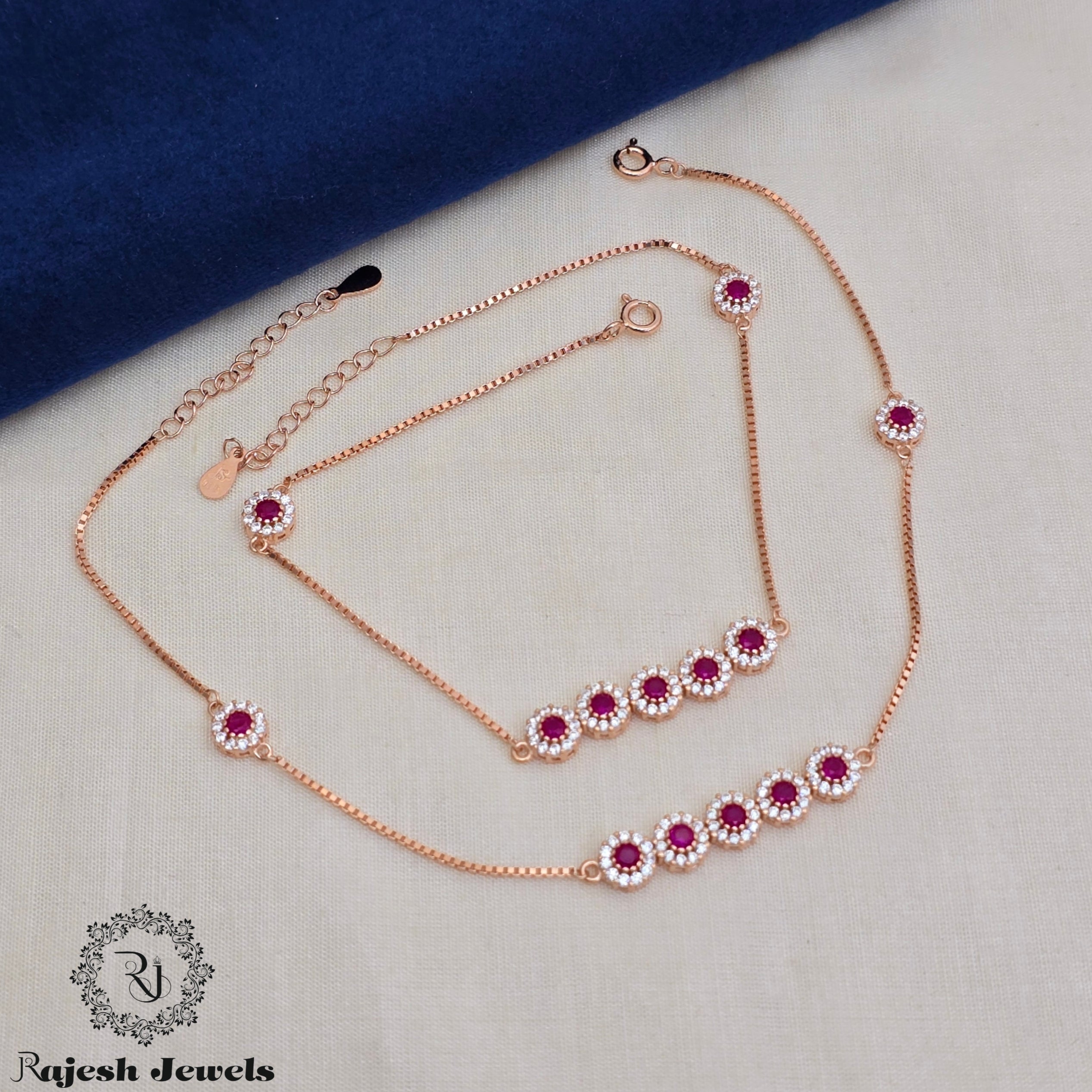 Fabulous Cz Rosegold Sleek Anklet