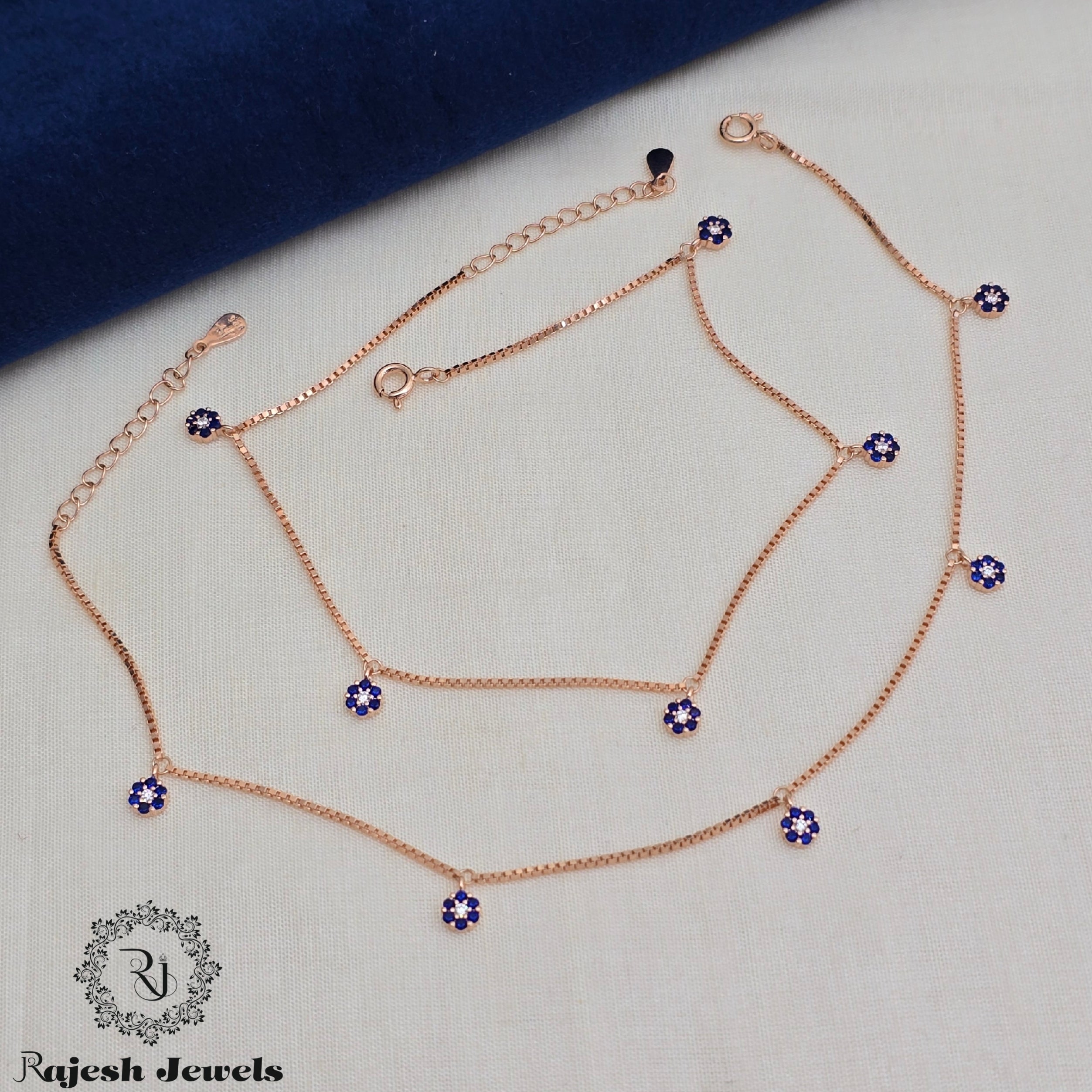 Wonderful Rosegold Sleek Silver  Anklet