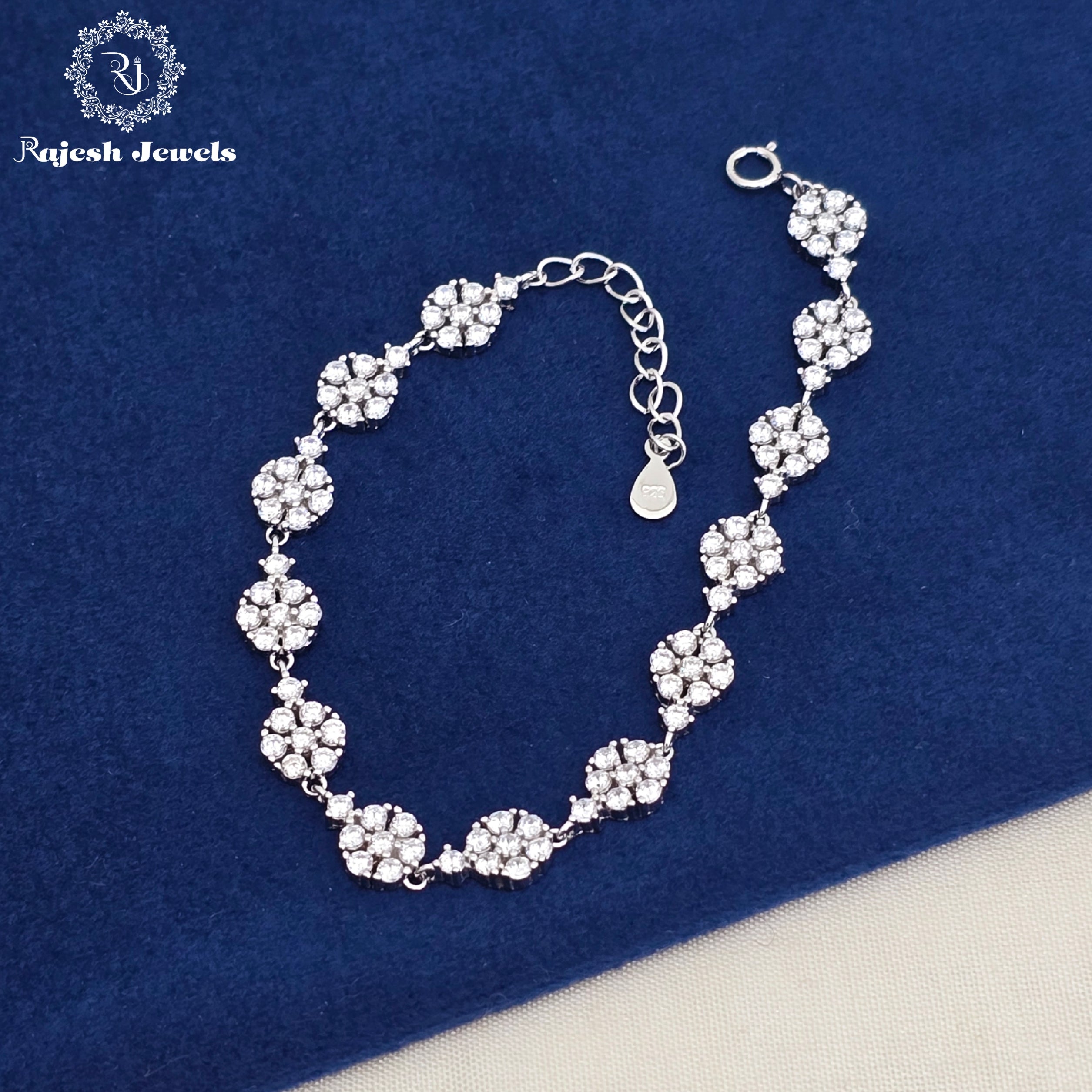 Classic Cz Silver Rodhium Finish Bracelet