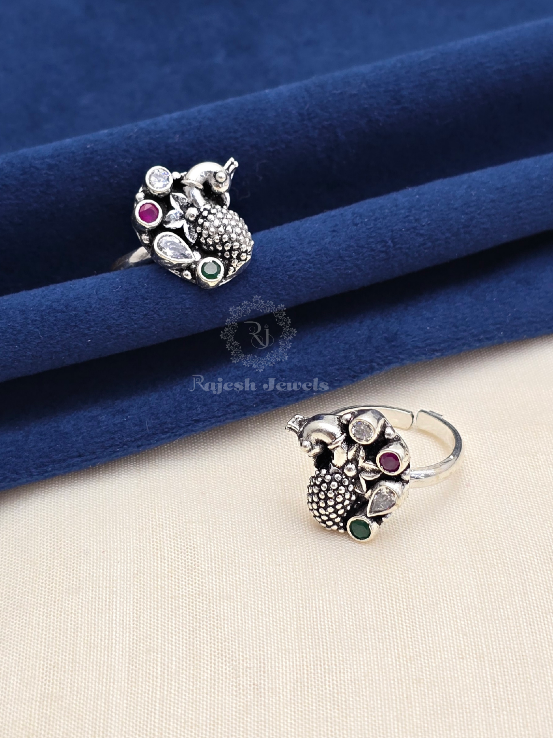 Peacock Multi colored Cutsone Toerings