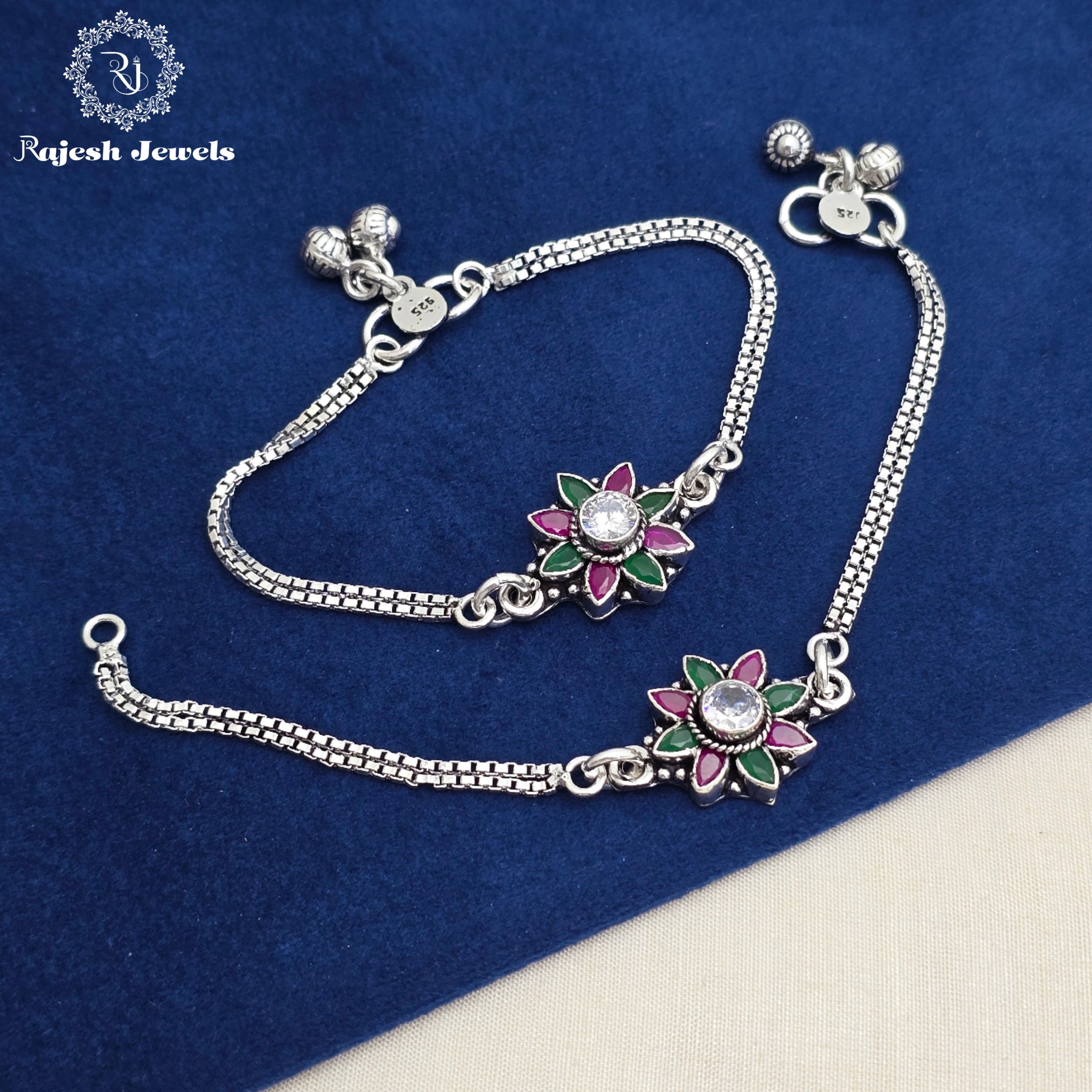 Floral Kids Cutstone Anklet