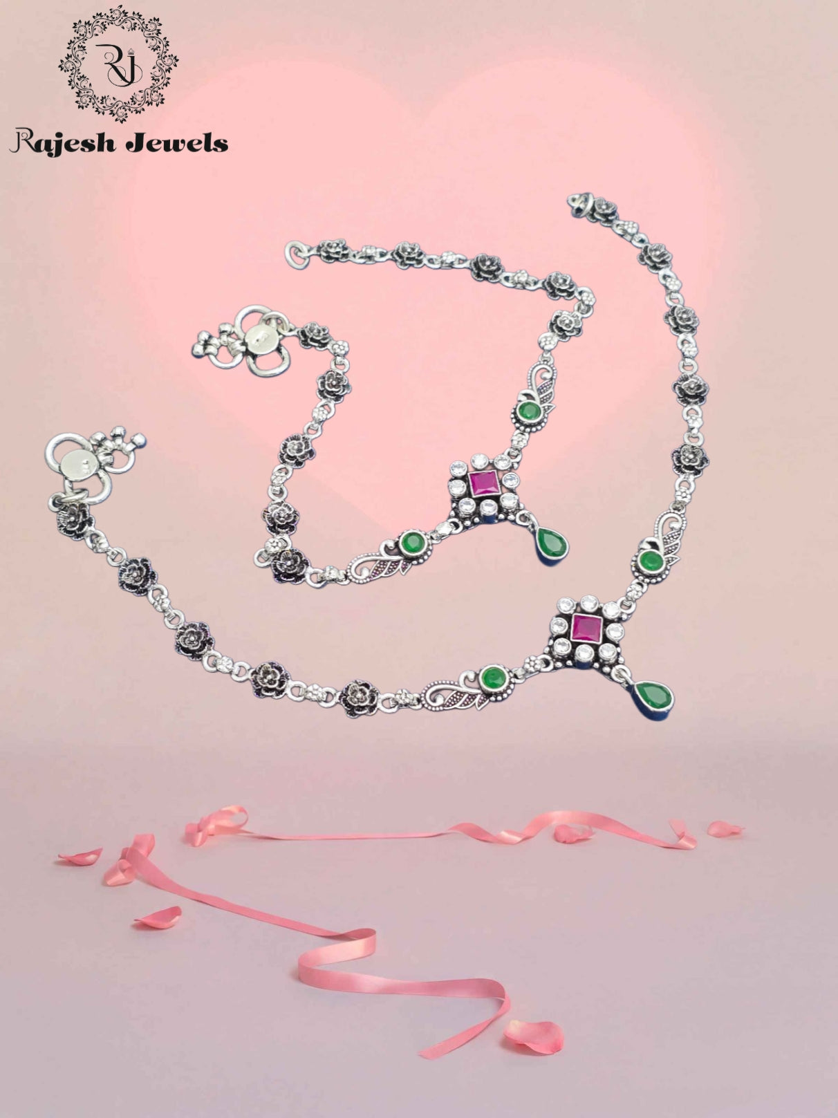 Rose Cutstone Anklet