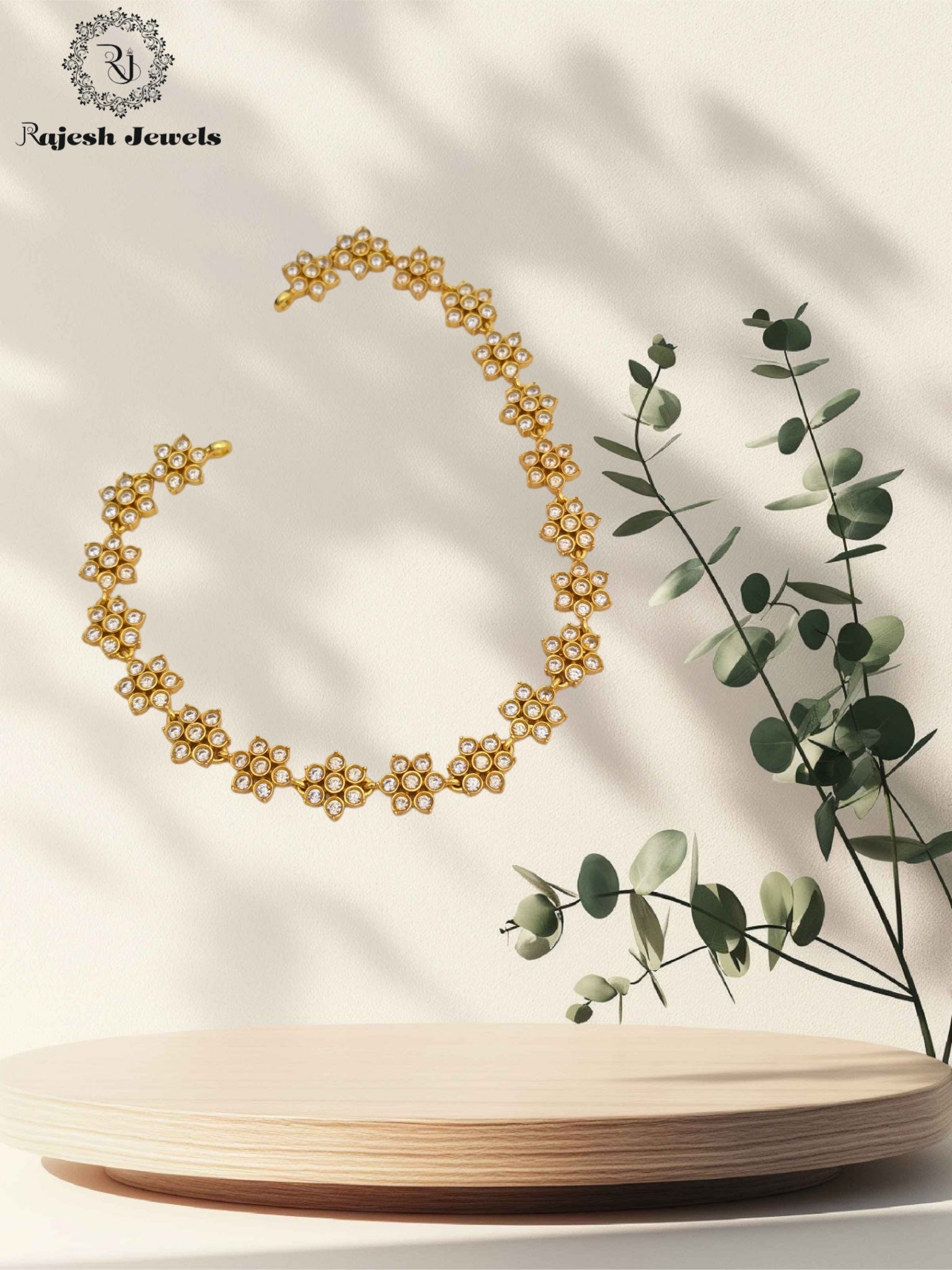 Dazzling Nakshatra Cz Gold Polished Necklace