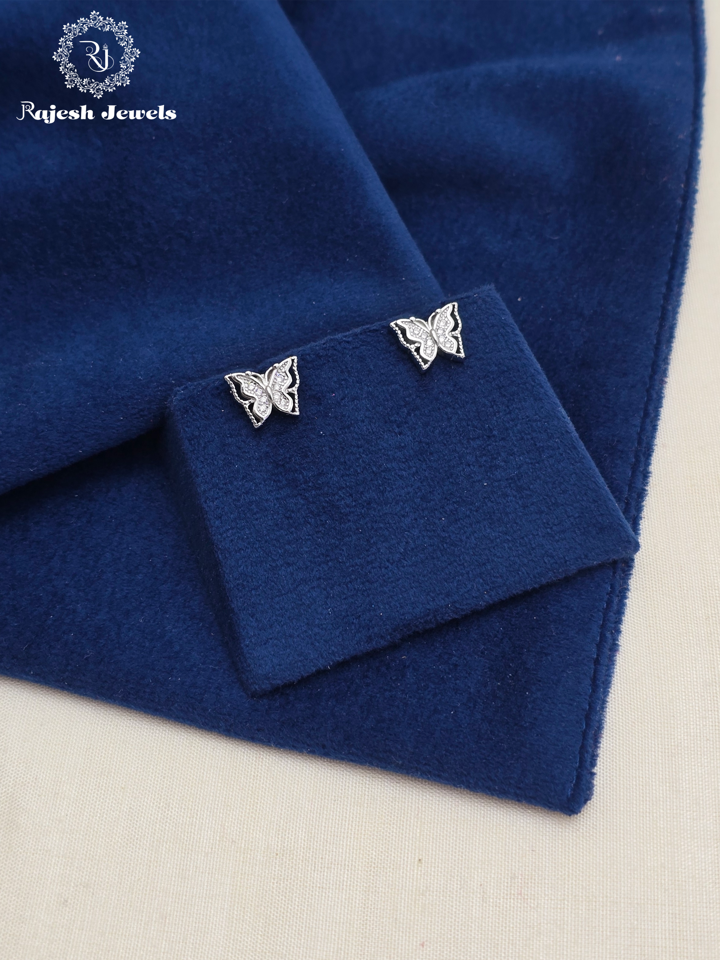 Butterfly Cz South Screw Studs Earrings