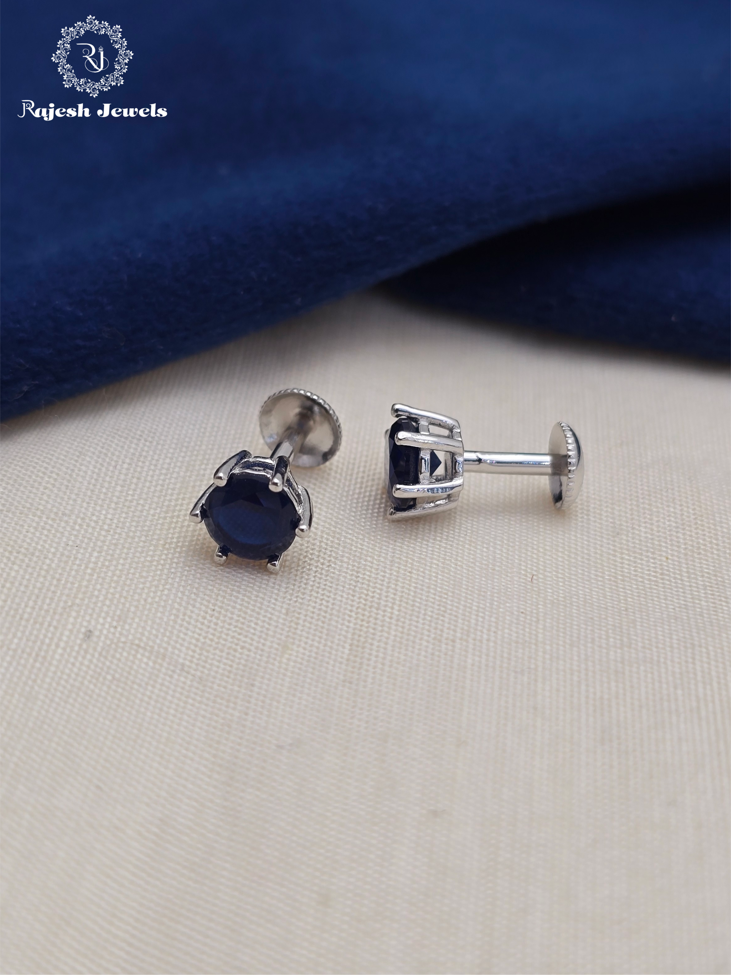 Royal Blue Minimalistic South Screw Earrings