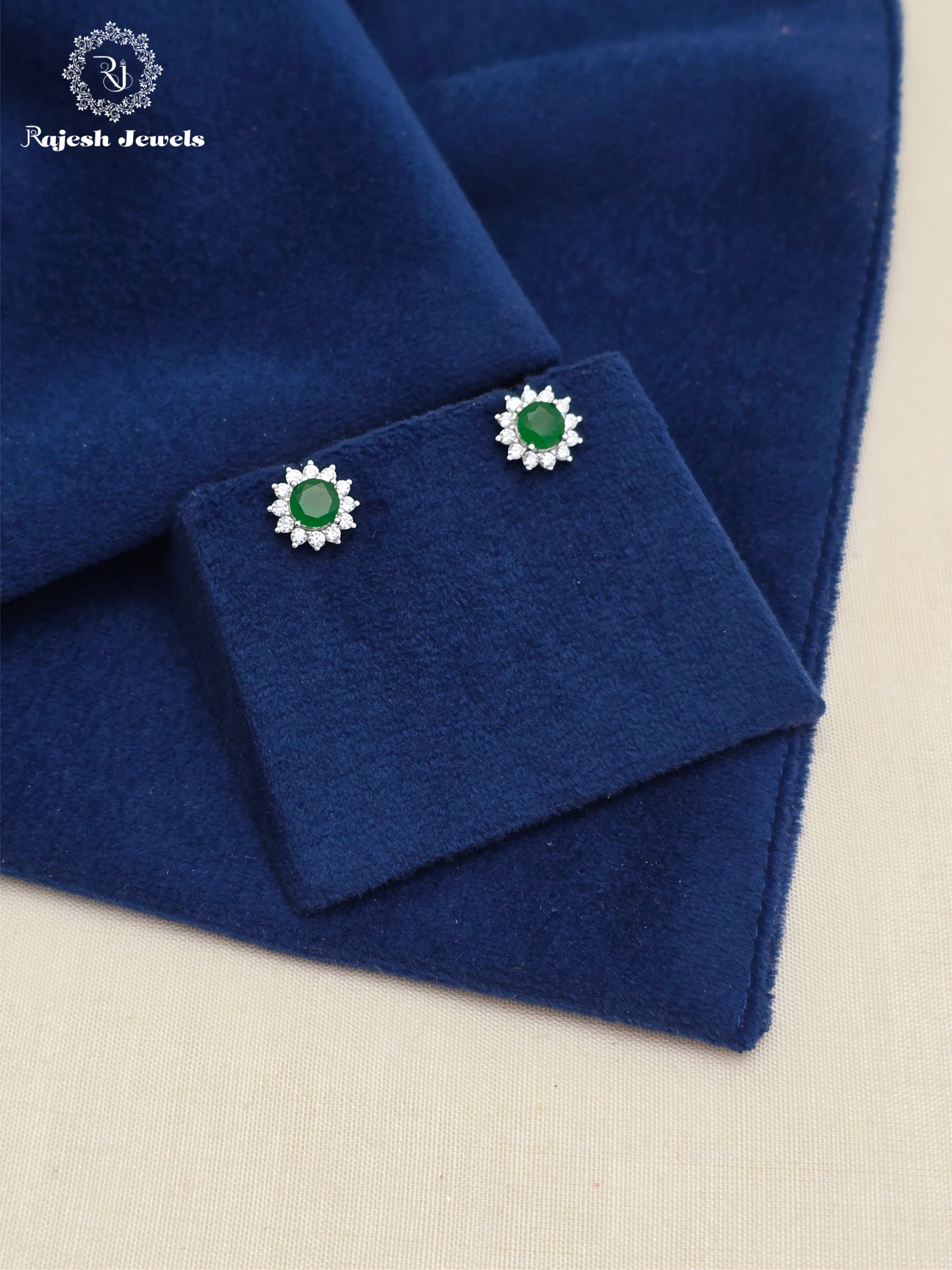 Superb Rodhium Finish South Screw Studs Earrings