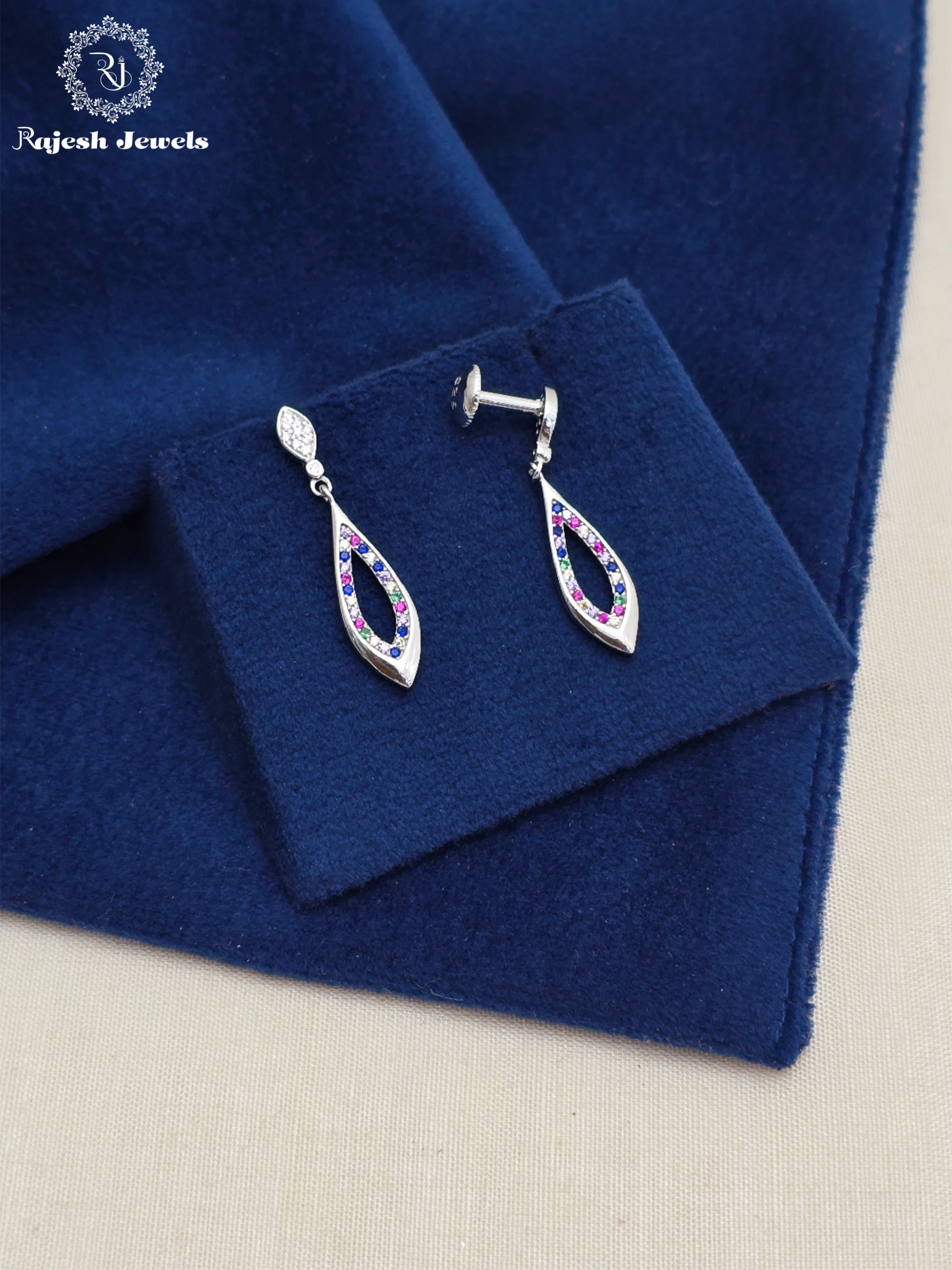Superb Rodhium Finish Hanging Earrings