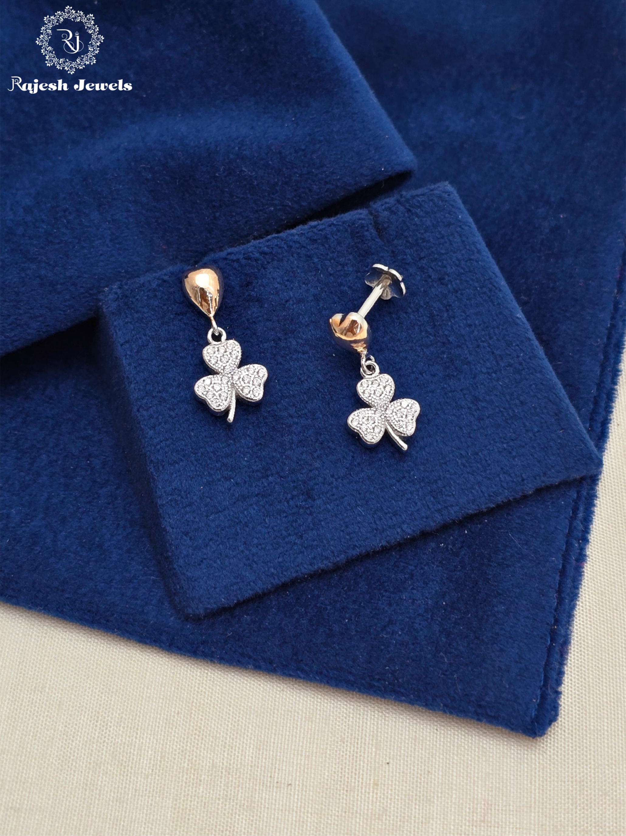 Dual Finish Leaf Minimalistic Hanging Earrings