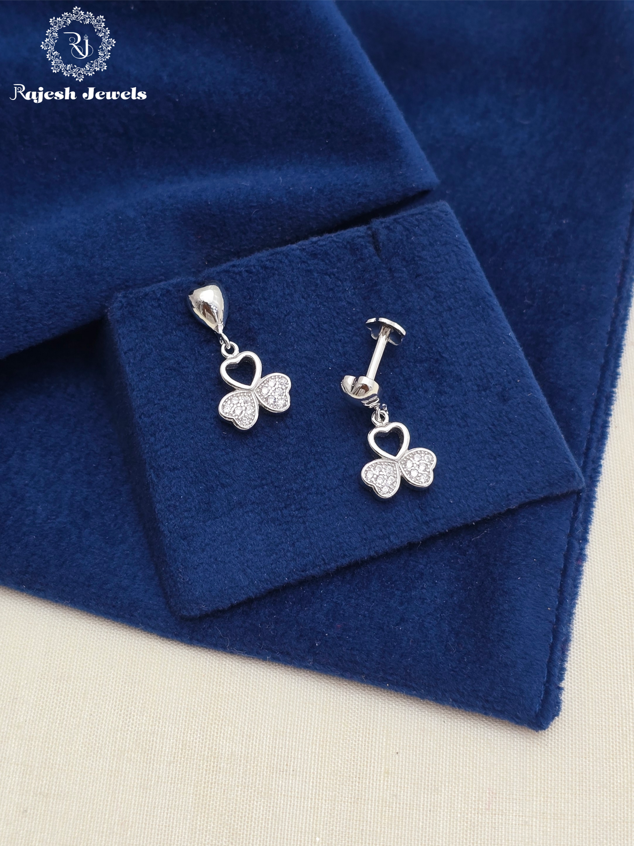 Stylish Rodhium Finish Hanging Earrings