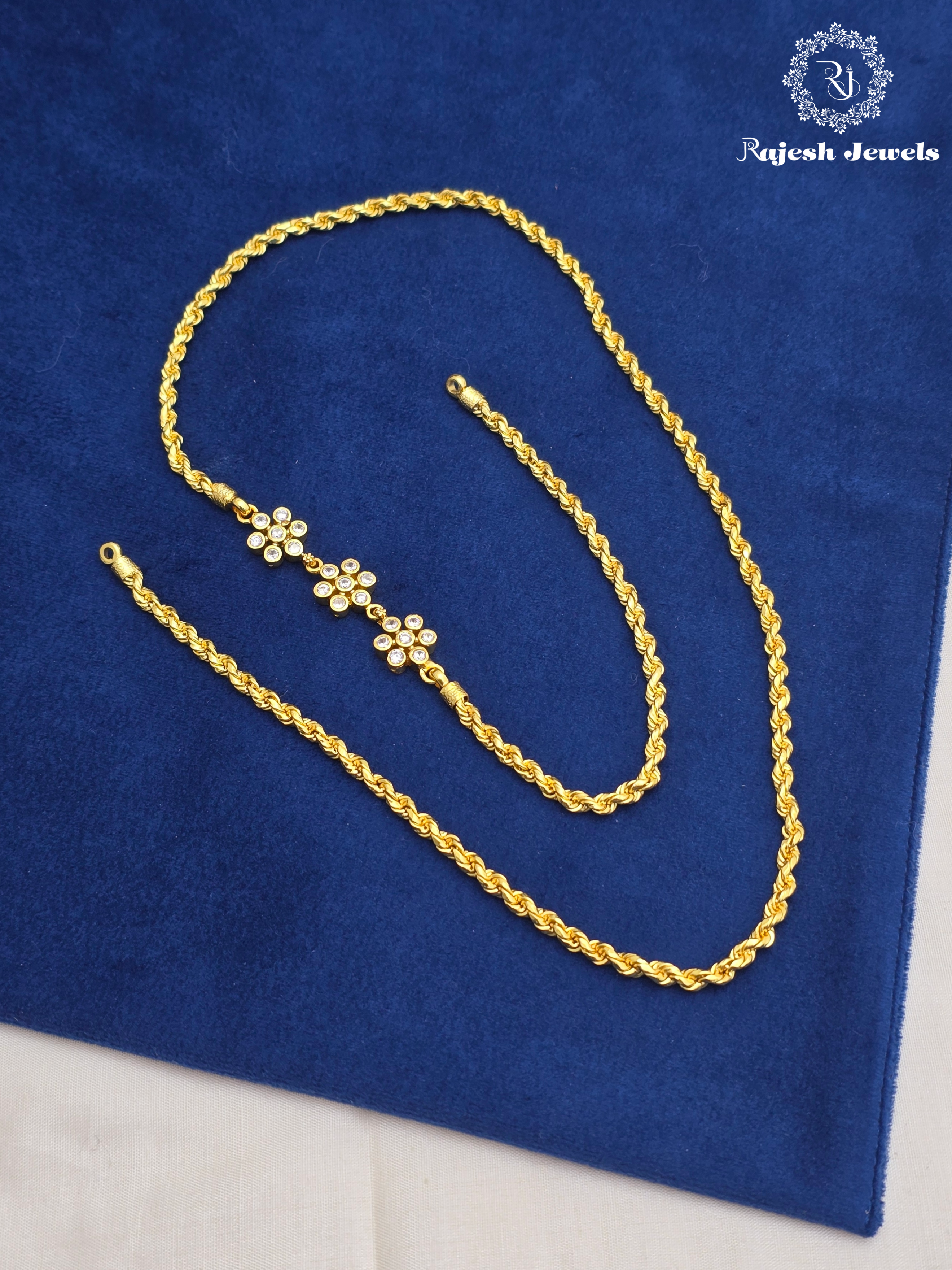 Nakshatra Mop Silver Gold Plated Long Chain