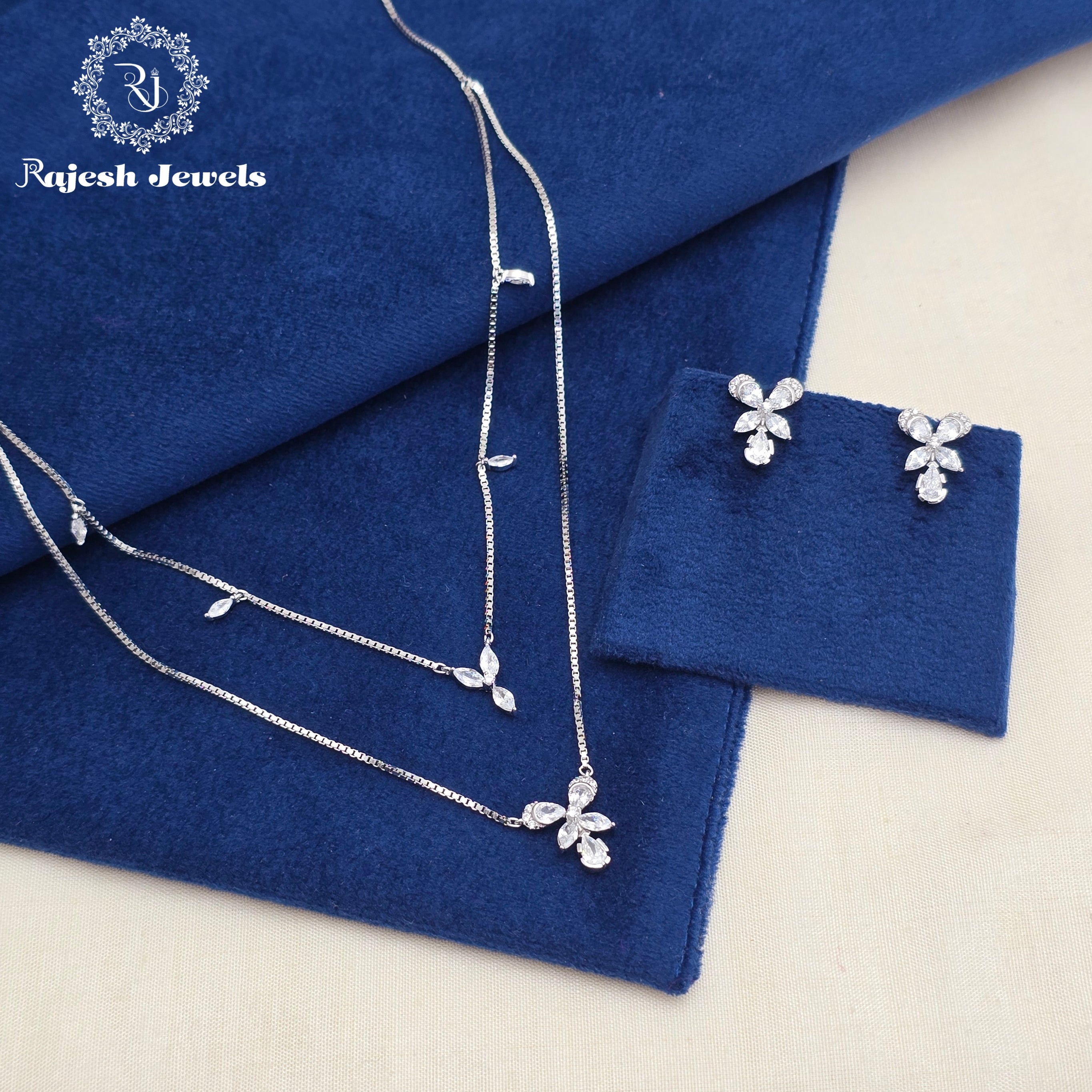 Alluring Cz Neckpiece With Earrings