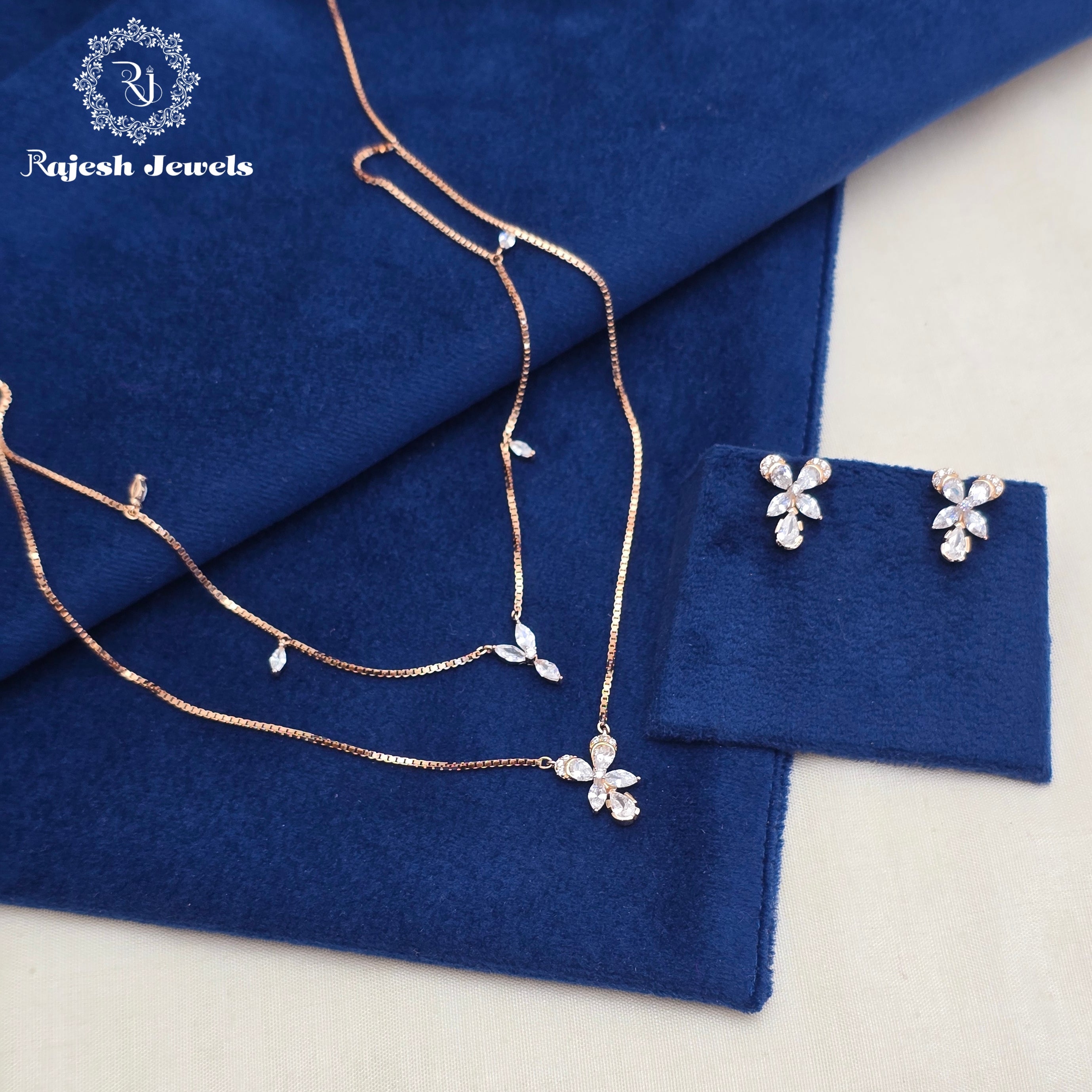 Luxurious Cz Rosegold 2 Layered Neckpiece