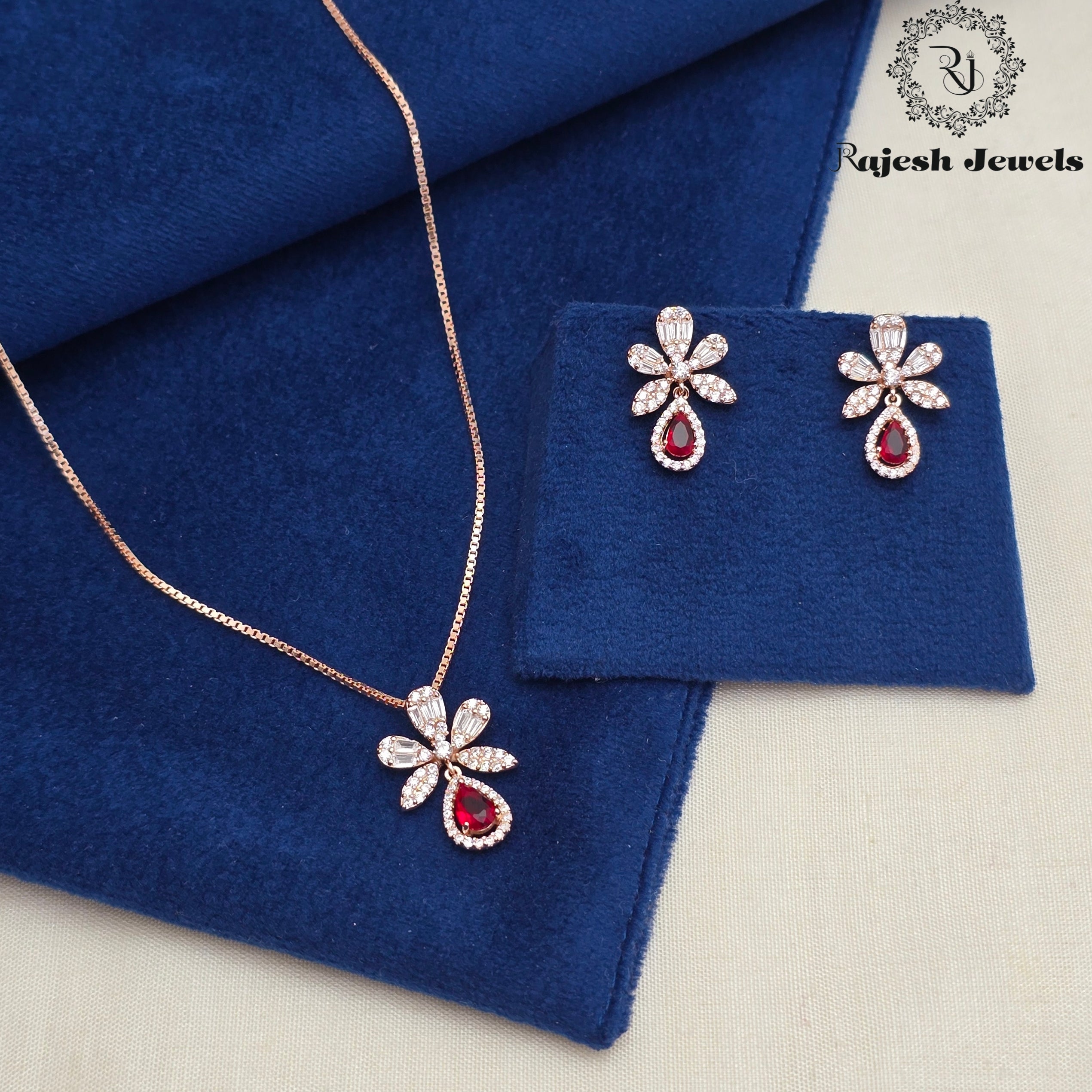 Graceful Cz Rosegold Neckpiece