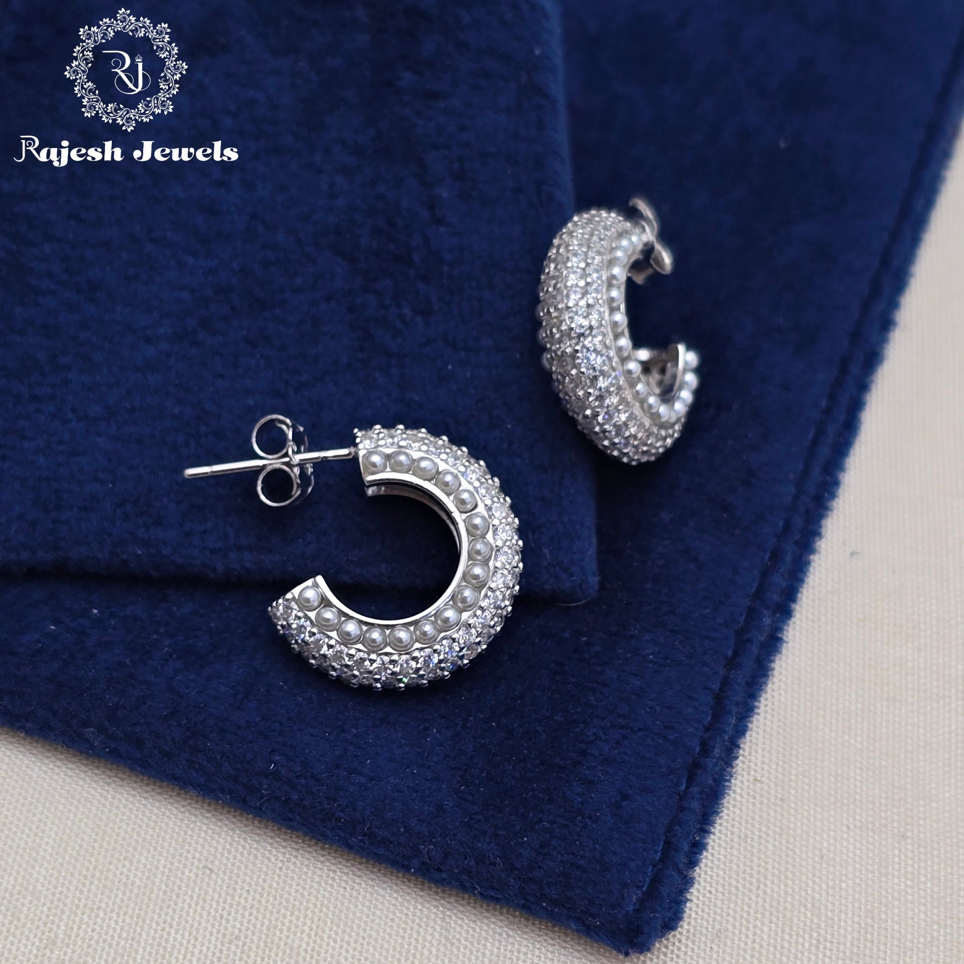 Amazing Cz Half Bali Earrings