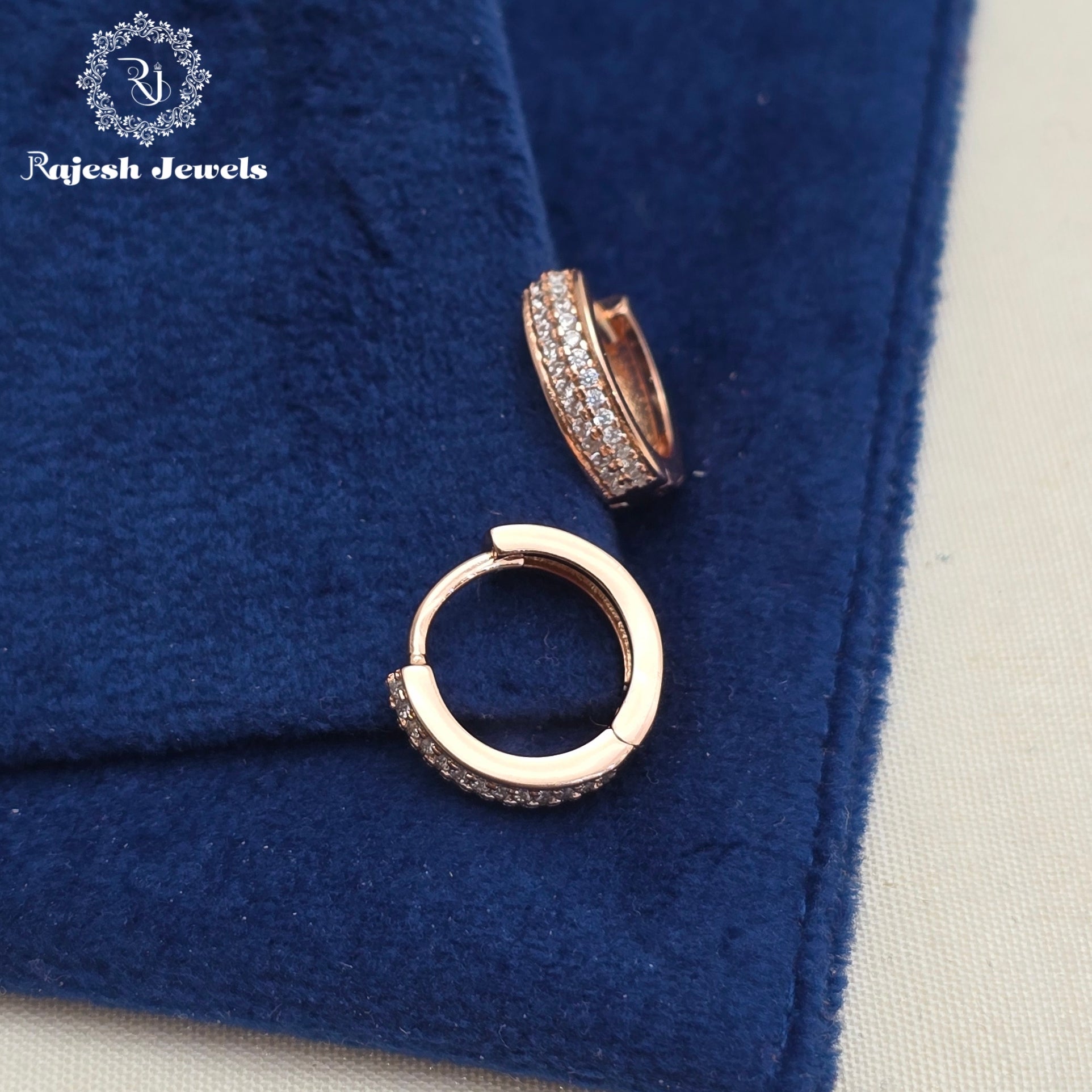 Luxurious Cz Rosegold Bali Earrings