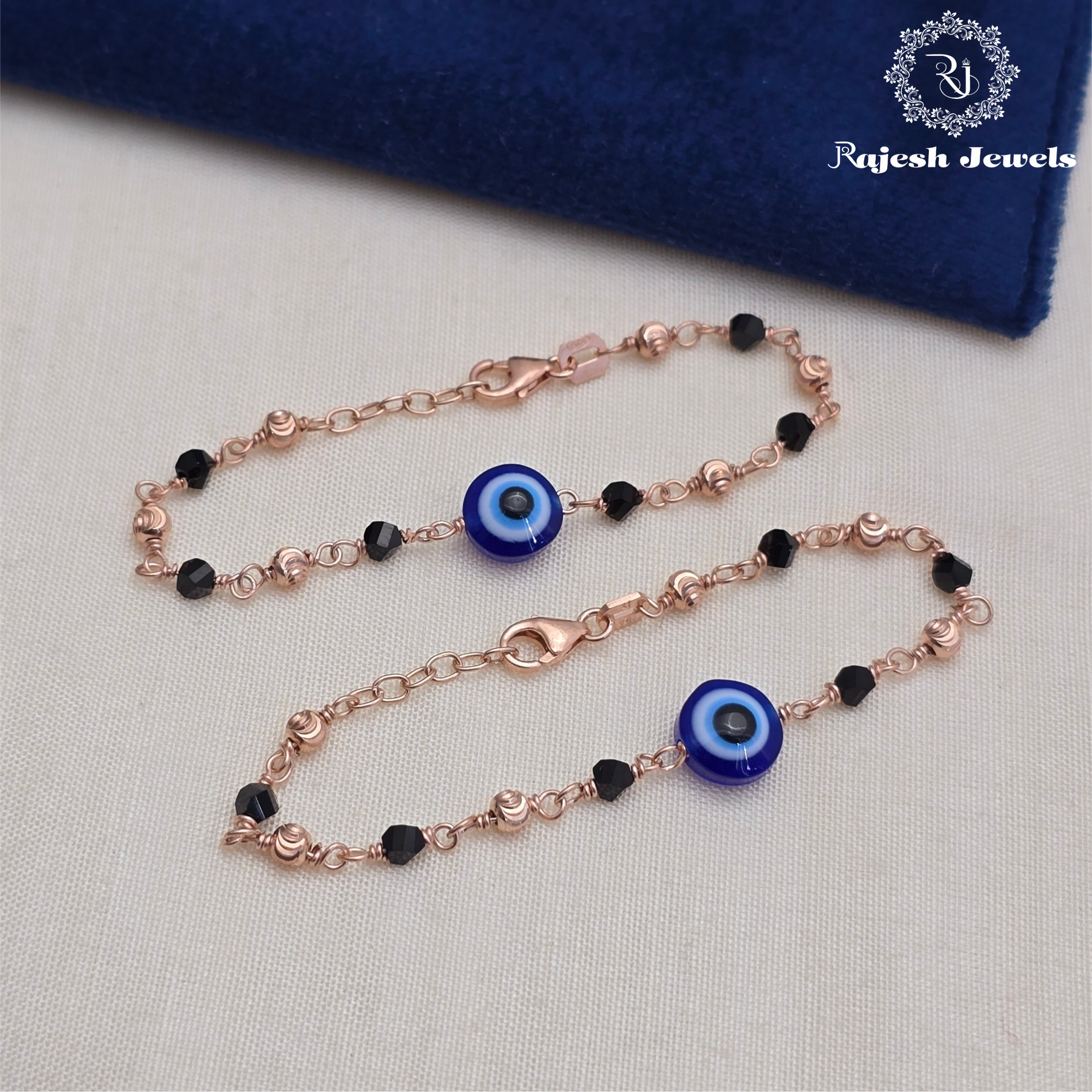 Delightful Rosegold Evil-eye Nazariya Baby Bracelet