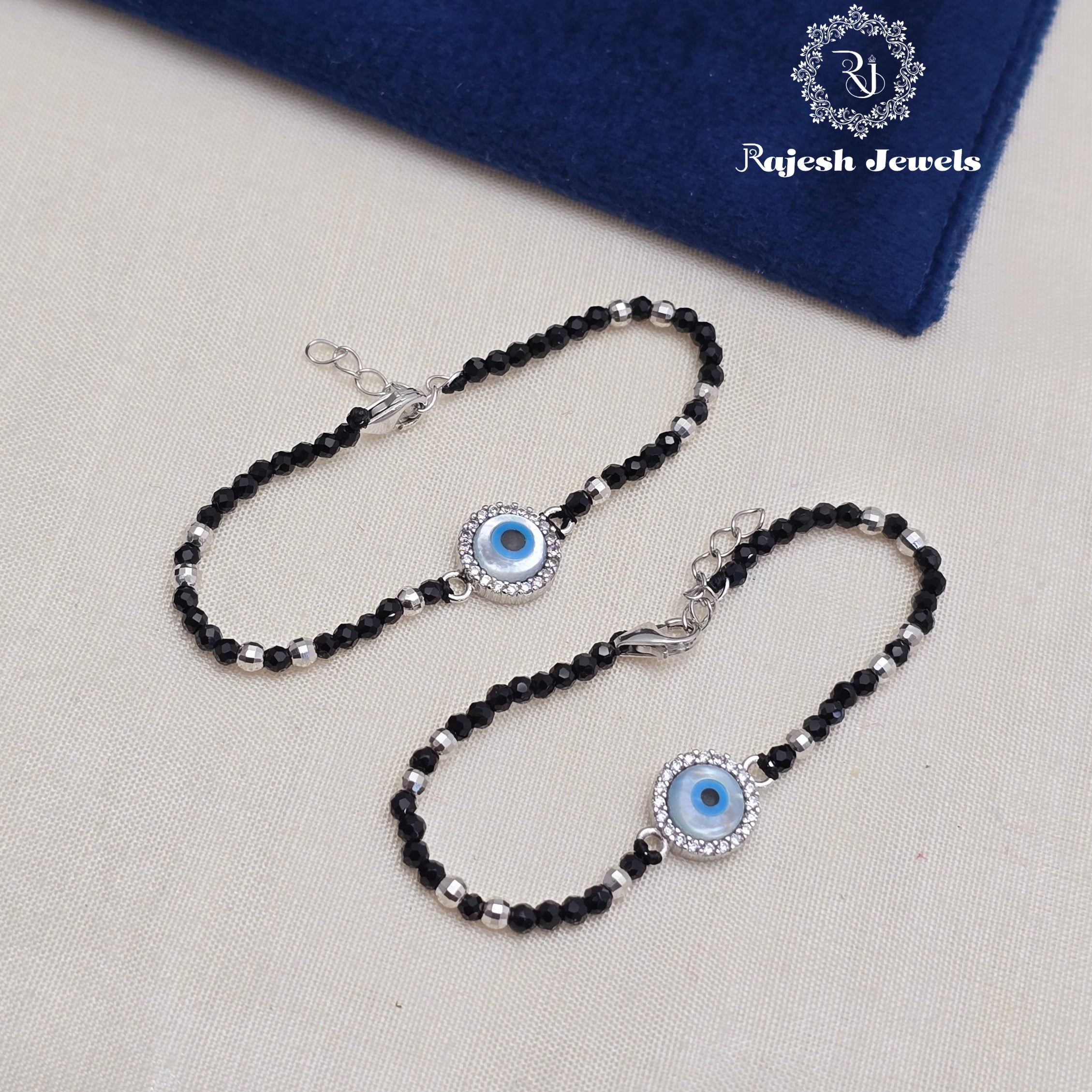 Evil Eye Black Beads Baby Bracelet