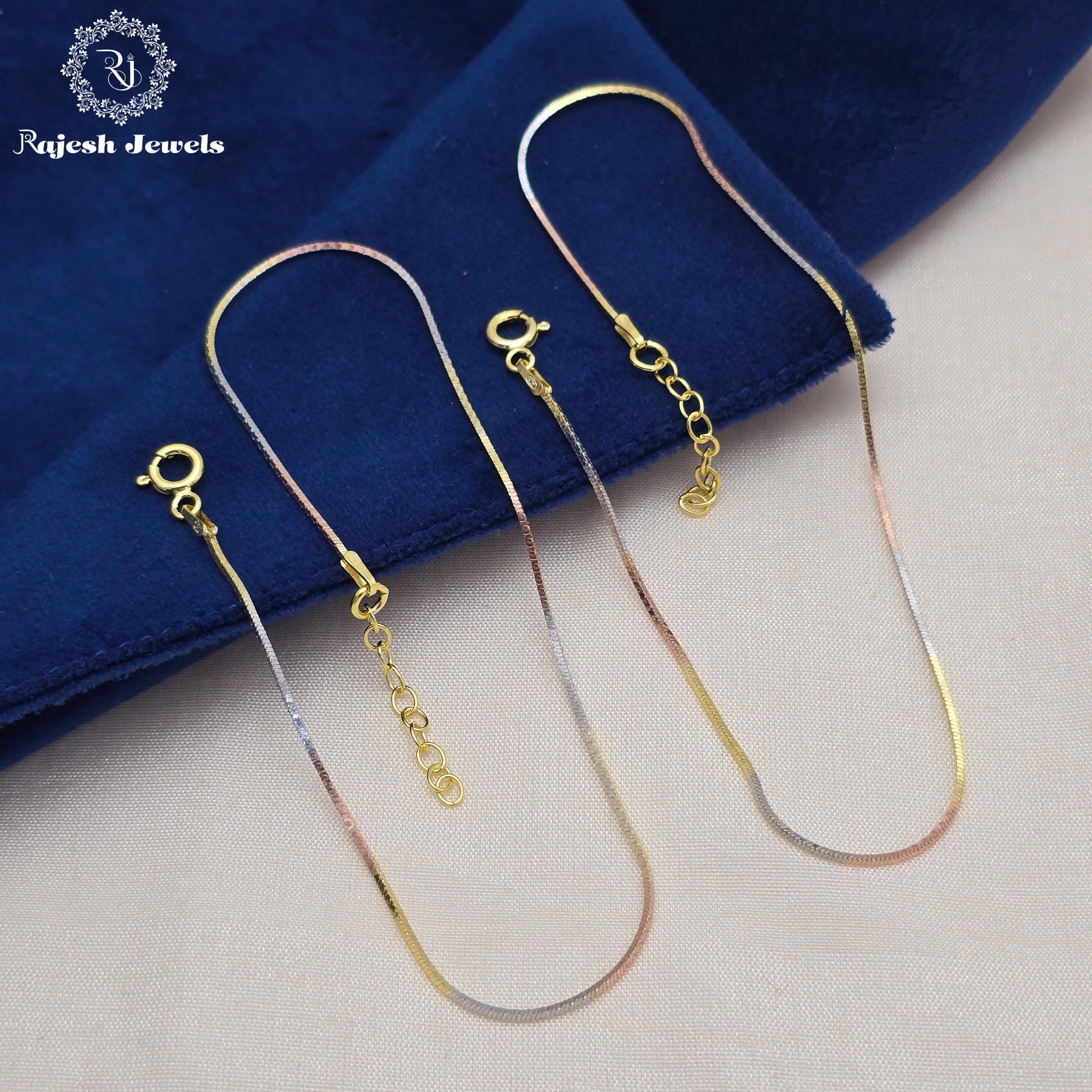 Glorified 3 Tone Silver Sleek Anklet