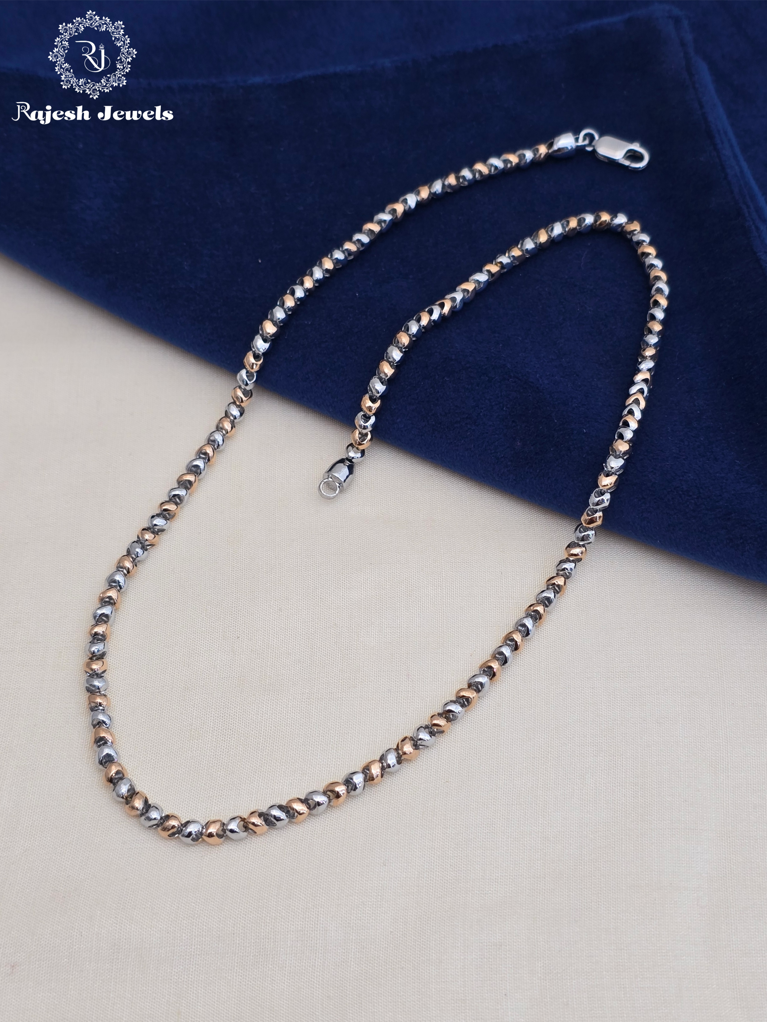 Exceptional Dual Tone Silver Men's Neckchain