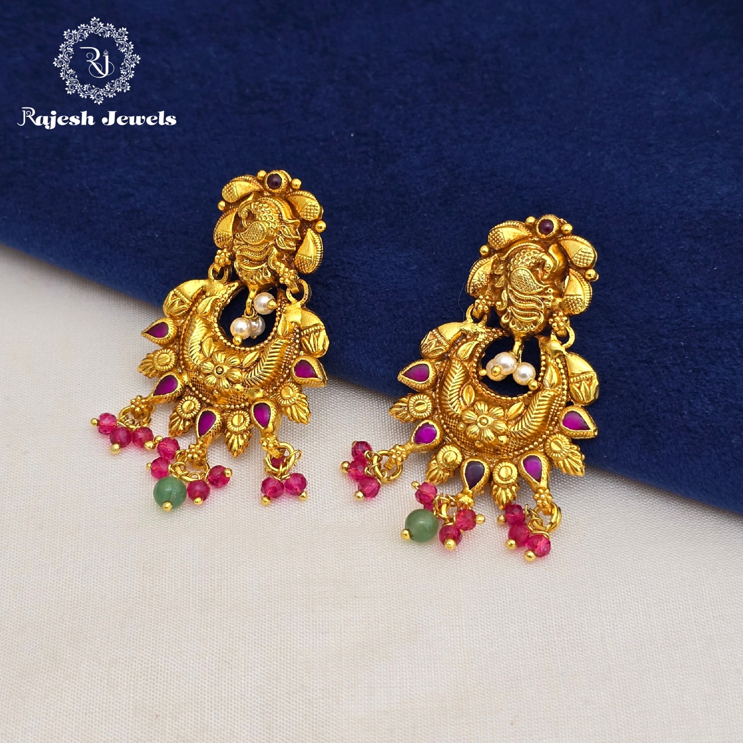 Impressive Gold Polished Chandbali Earrings