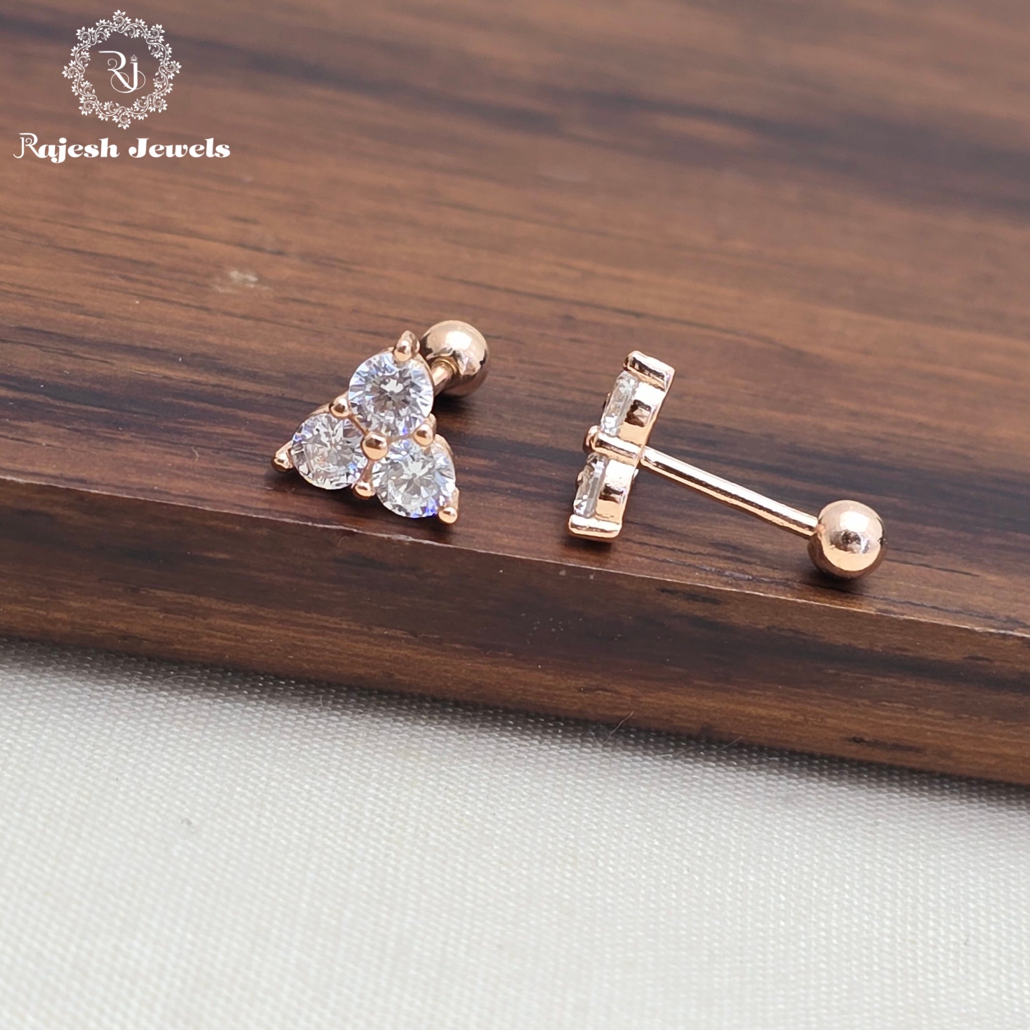 Elegant Silver Rosegold Finish Earrings