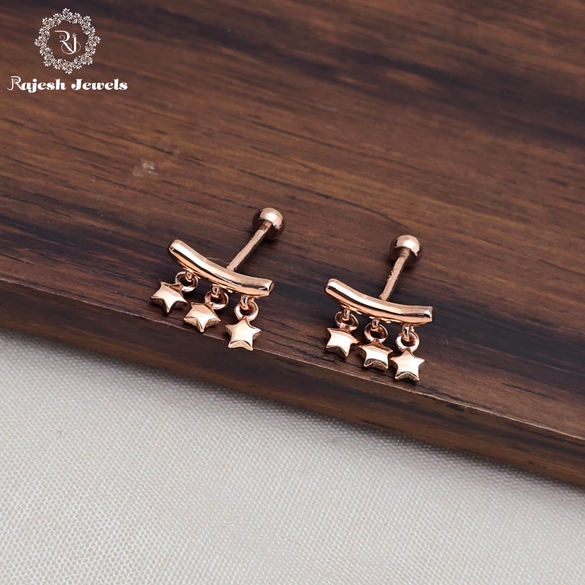 Pleasing Rosegold Finish Second Stud Earrings